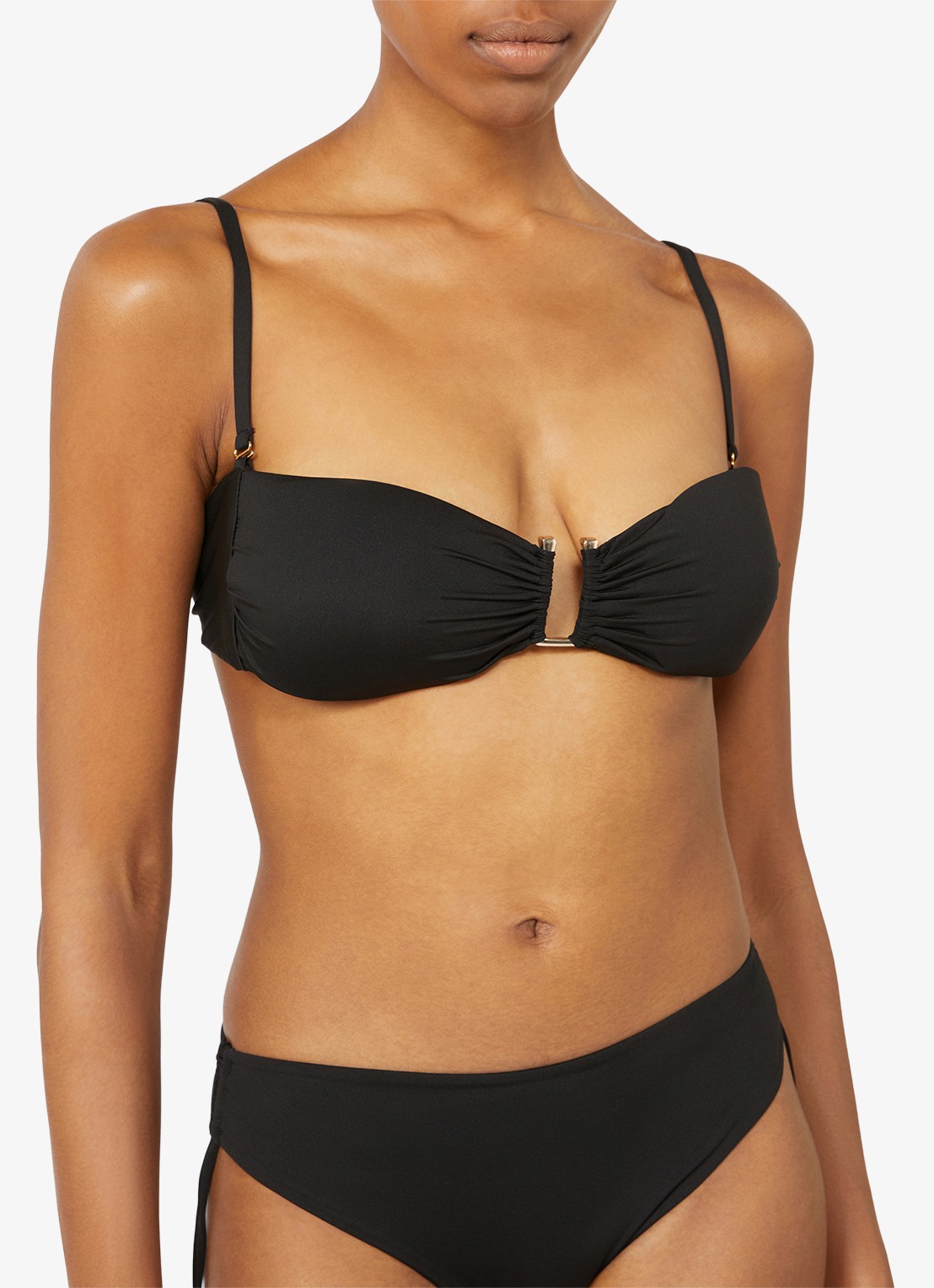 Max Mara Bandeau bikinitop met afneembare bandjes - detail 3 zwart