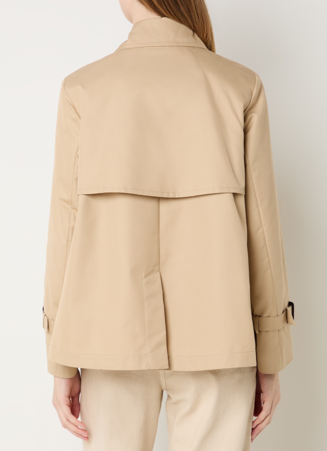 Max Mara Biglia double-breasted trenchcoat met split - achterkant beige