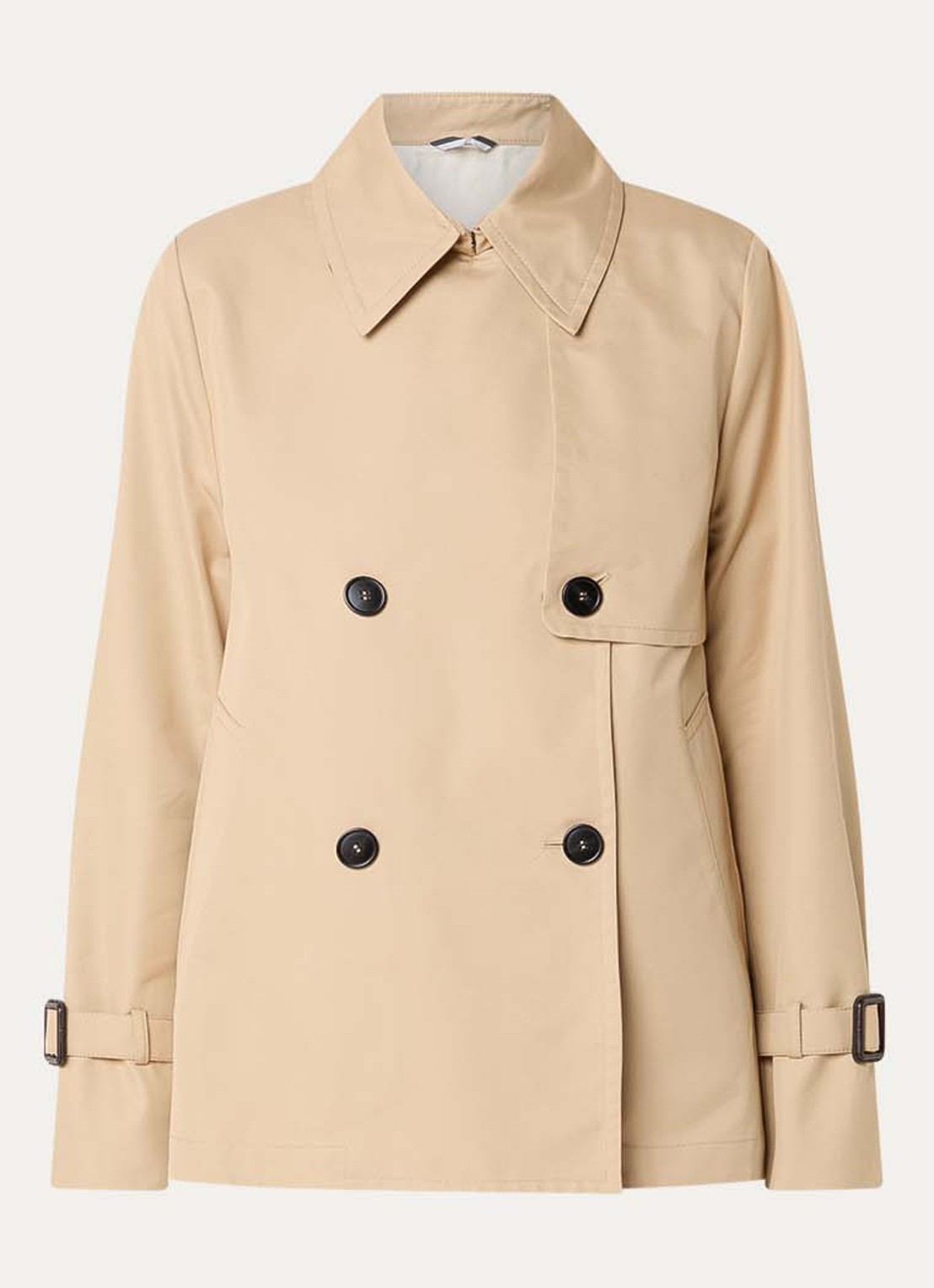 Max Mara Biglia double-breasted trenchcoat met split - voorkant 3 beige