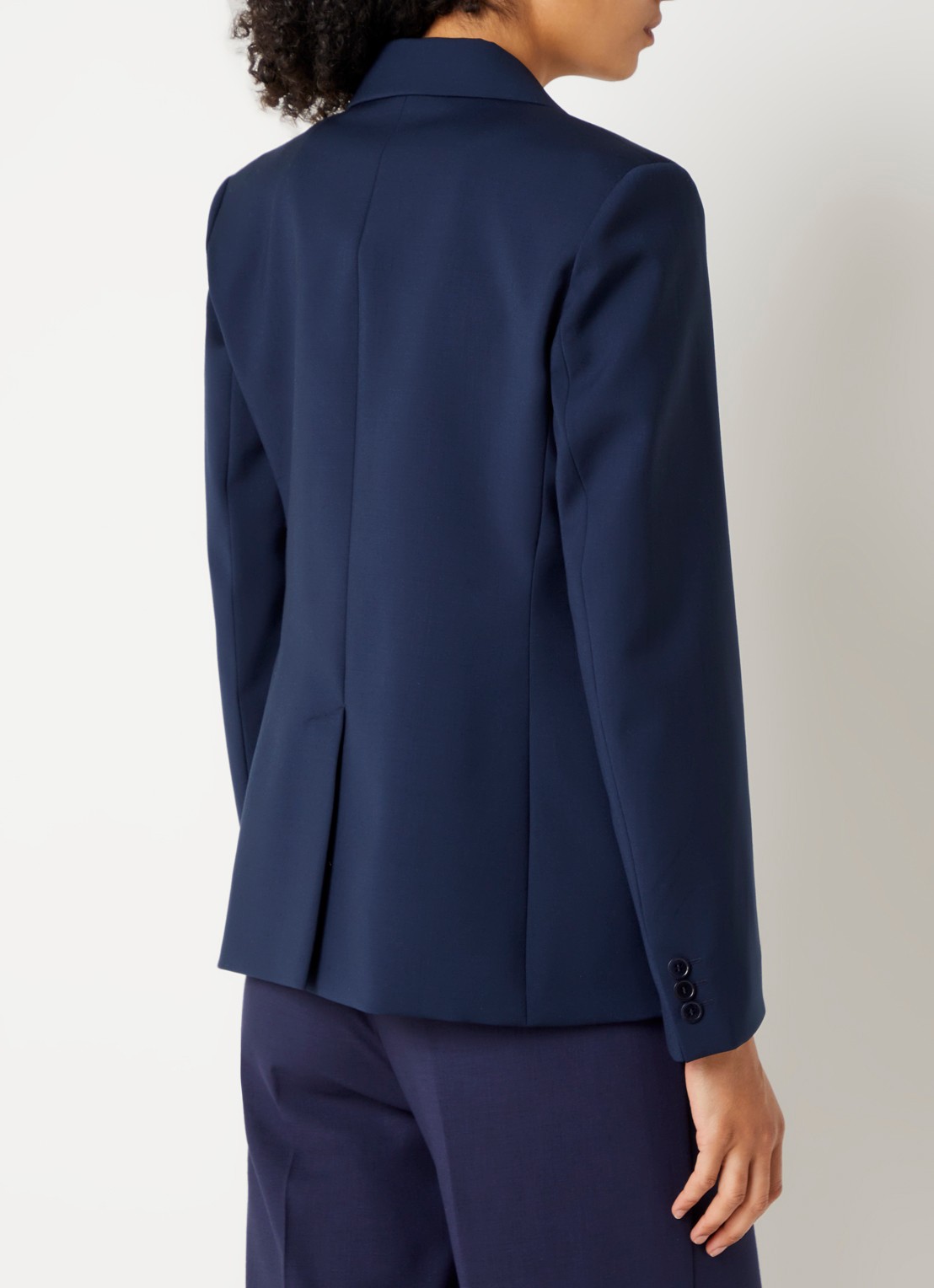 Max Mara Blazer in wolblend met klepakken - achterkant 4 donkerblauw