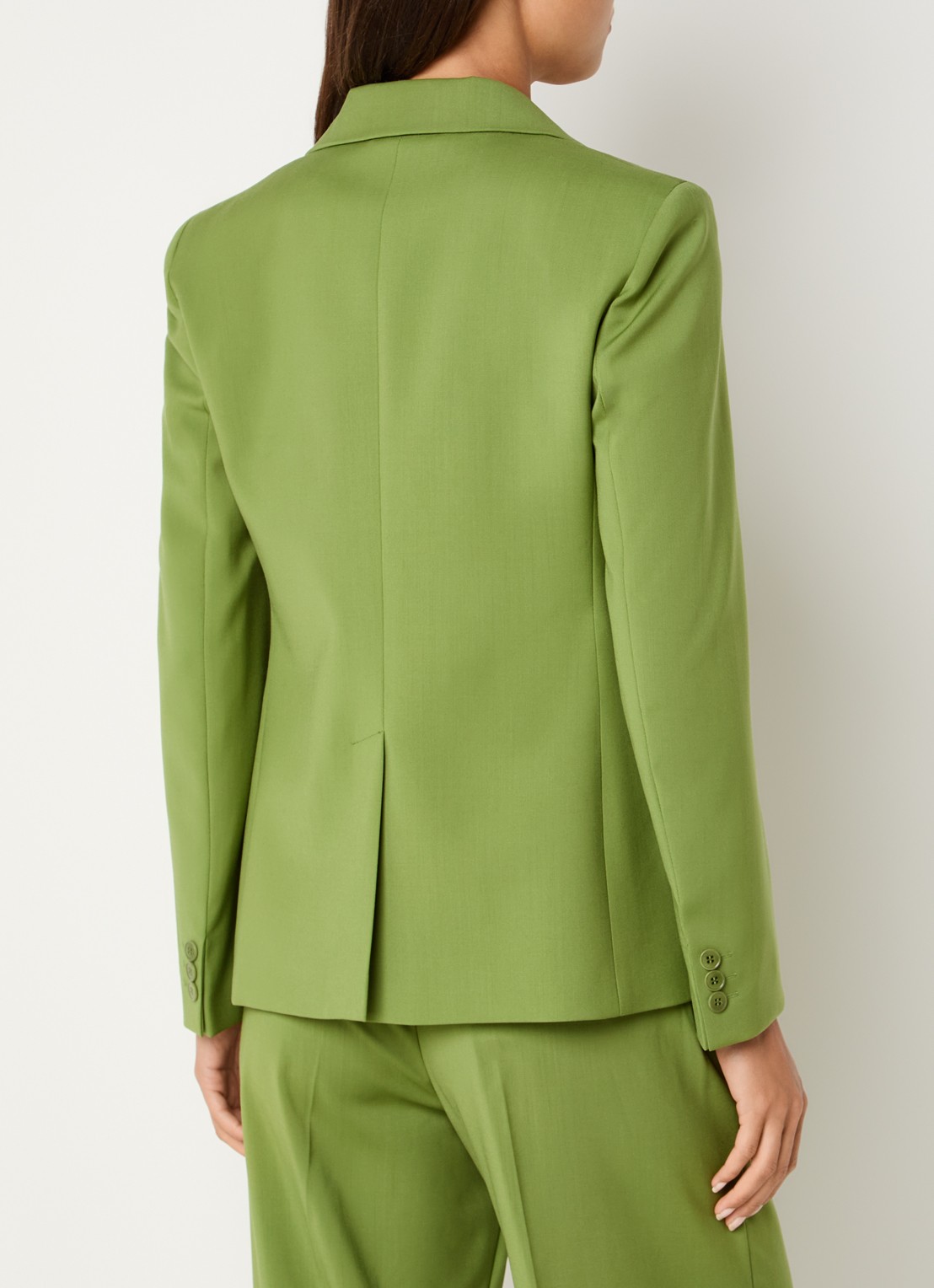 Max Mara Blazer in wolblend met klepakken - achterkant groen
