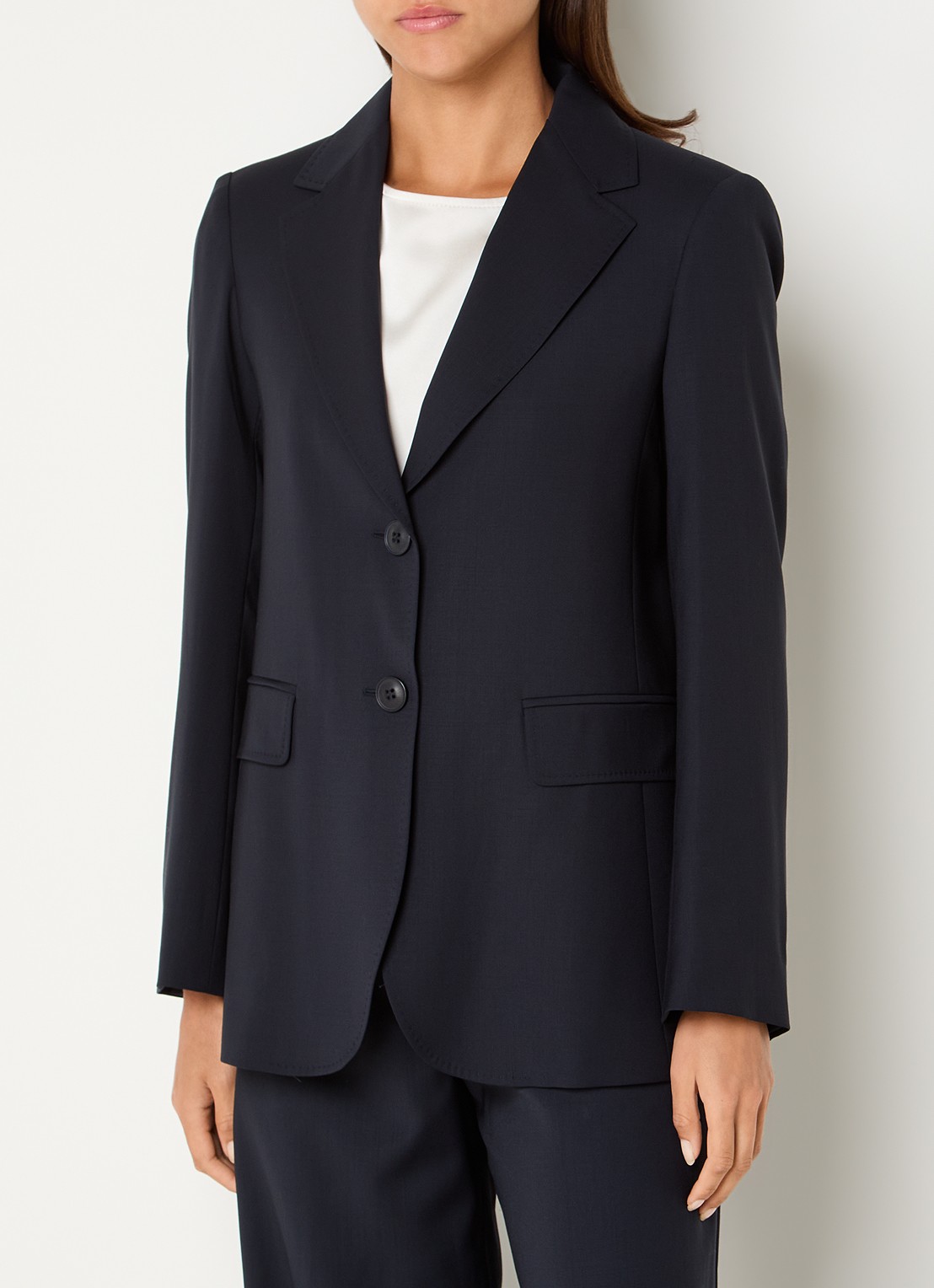 Max Mara Blazer met klepzakken - detail 2 donkerblauw