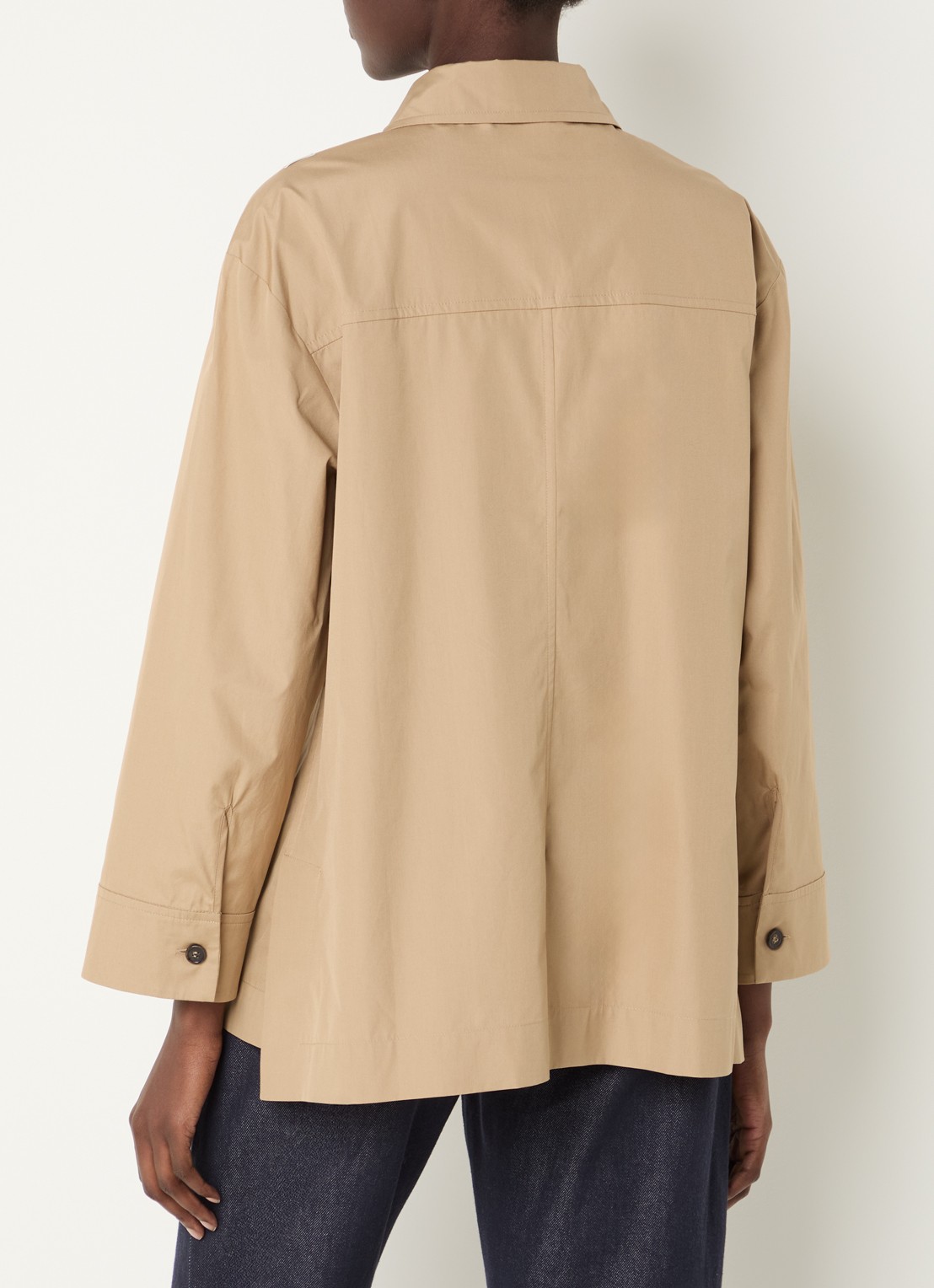 Max Mara Blouse met borstzak - achterkant beige