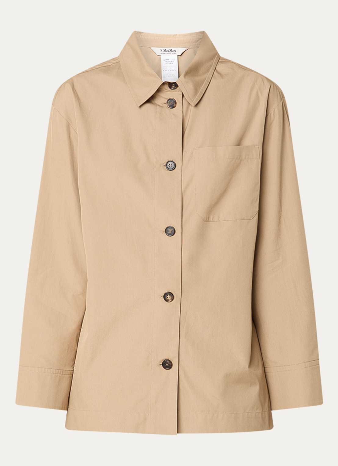 Max Mara Blouse met borstzak - voorkant 3 beige