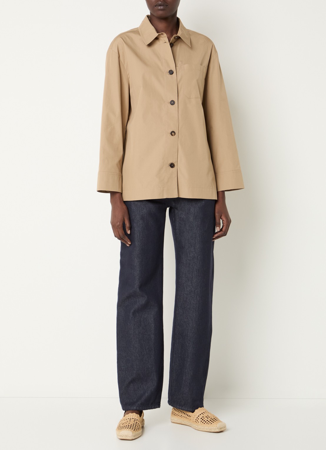 Max Mara Blouse met borstzak - voorkant 4 beige