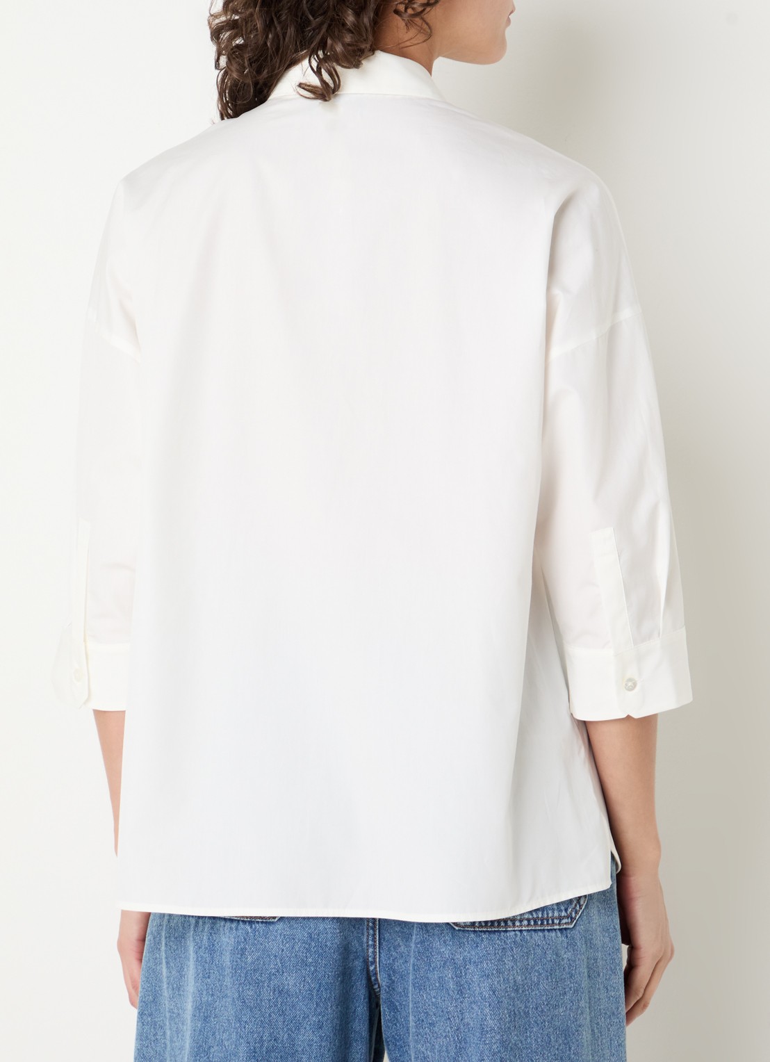 Max Mara Blouse met borstzak - achterkant gebroken wit