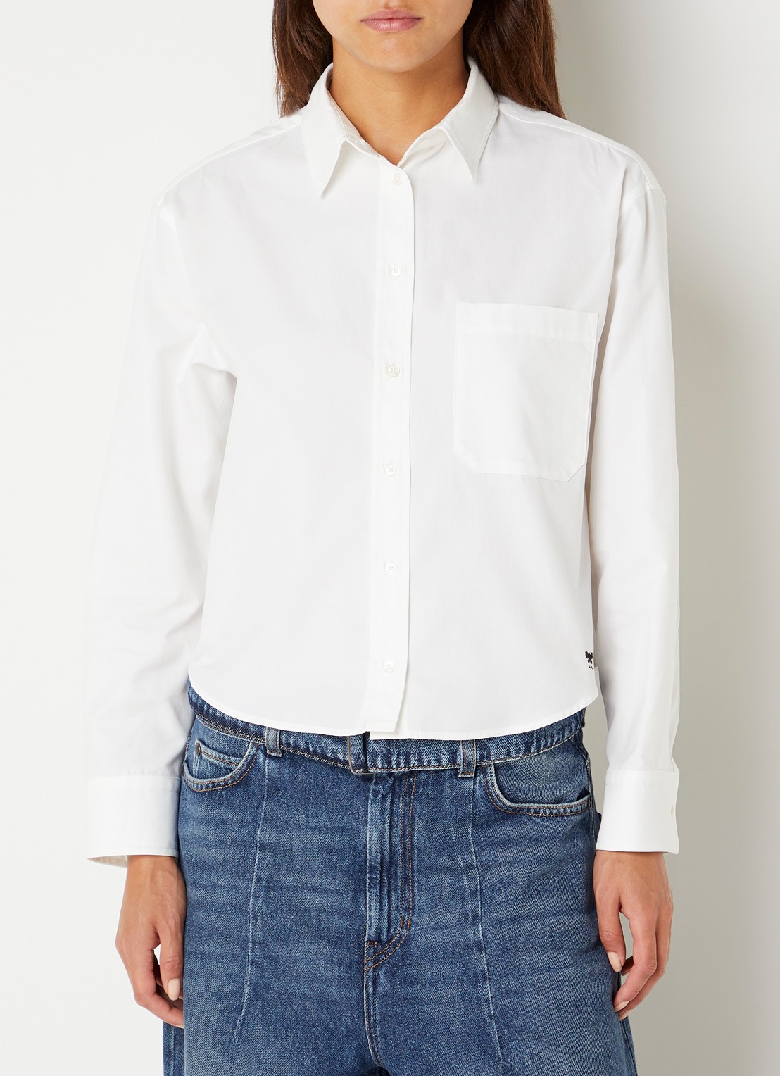 Max Mara Blouse met borstzak - detail 3 wit