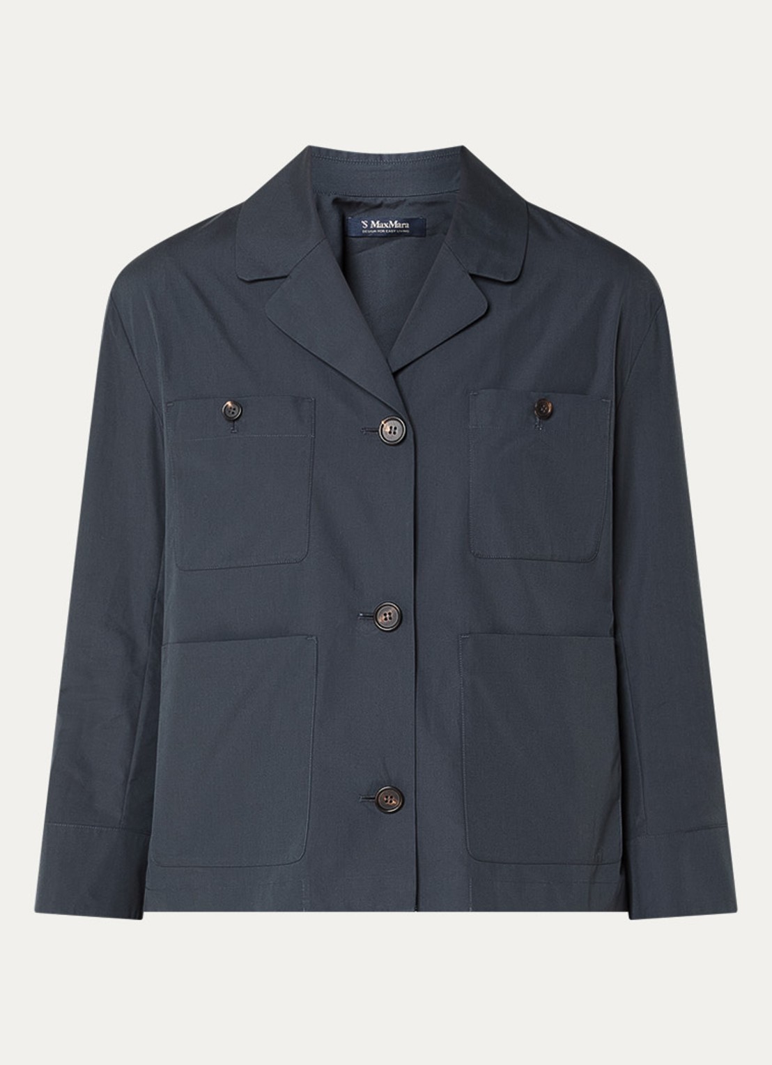 Max Mara Blouse met opgestikte zakken - voorkant 2 indigo
