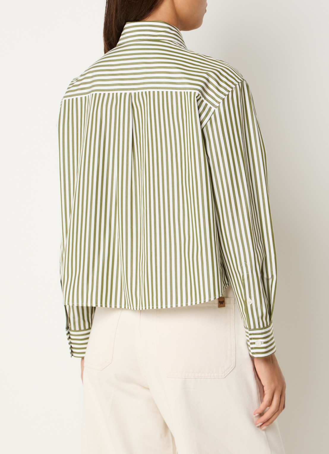 Max Mara Blouse met streepprint - achterkant 2 groen