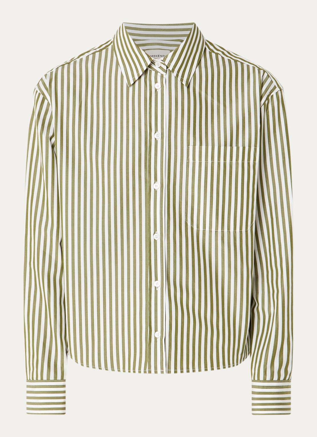 Max Mara Blouse met streepprint - voorkant 3 groen