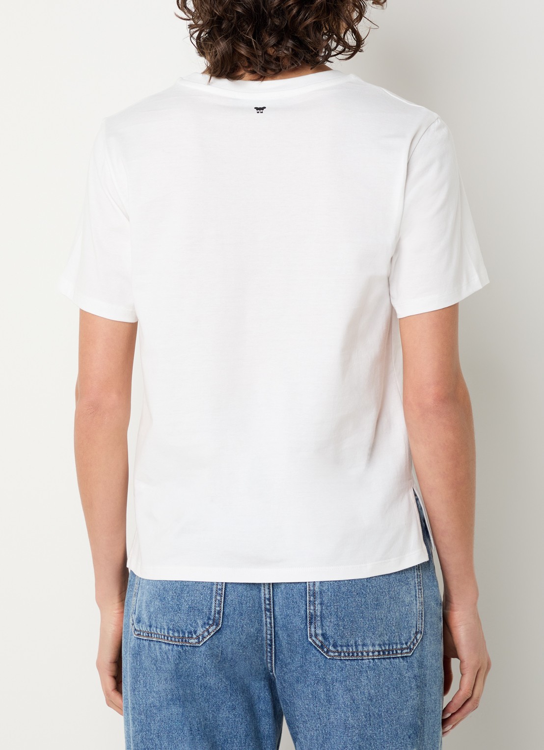 Max Mara Blusa T-shirt met logoborduring - achterkant wit