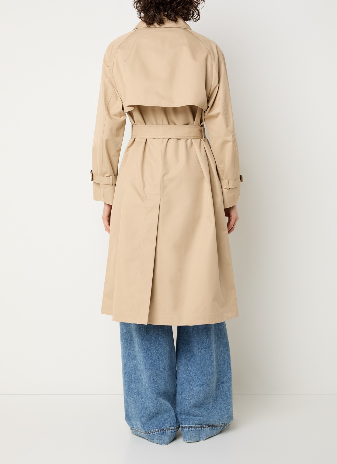Max Mara Canasta double-breasted trenchcoat met steekzakken - achterkant beige