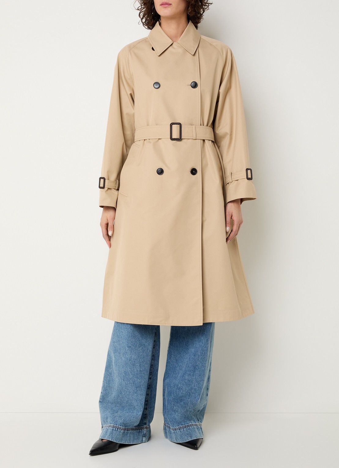 Max Mara Canasta double-breasted trenchcoat met steekzakken - detail 4 beige