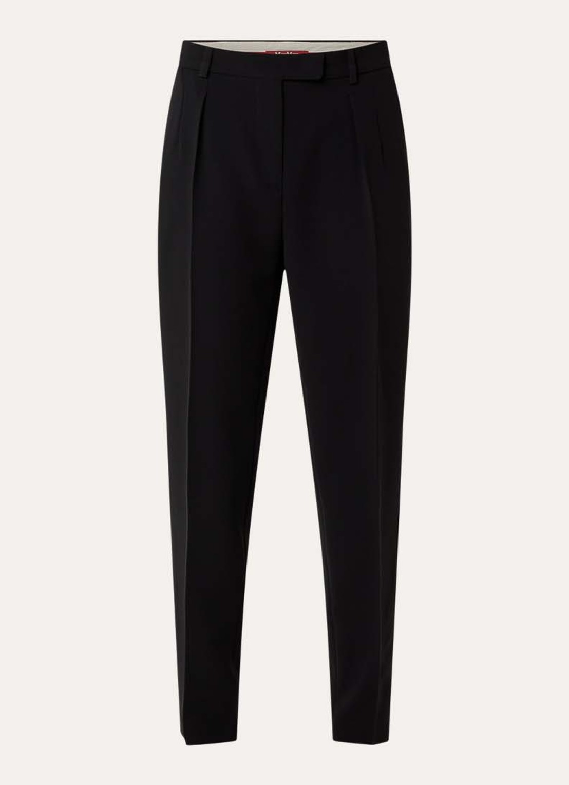 Max Mara Canditi high waist slim fit pantalon met steekzakken - voorkant 2 zwart