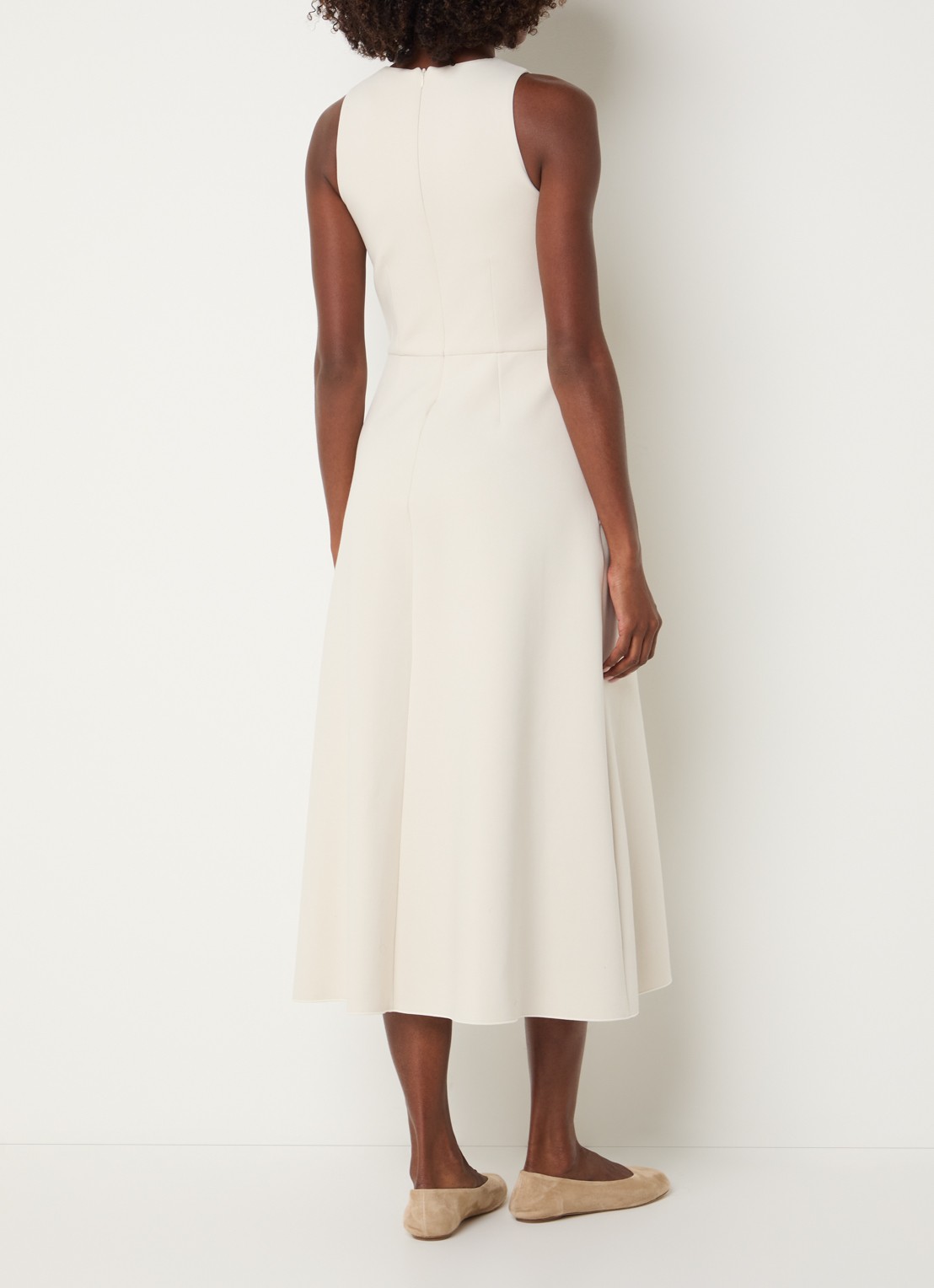 Max Mara Cannone midi jurk met steekzakken - achterkant 2 beige