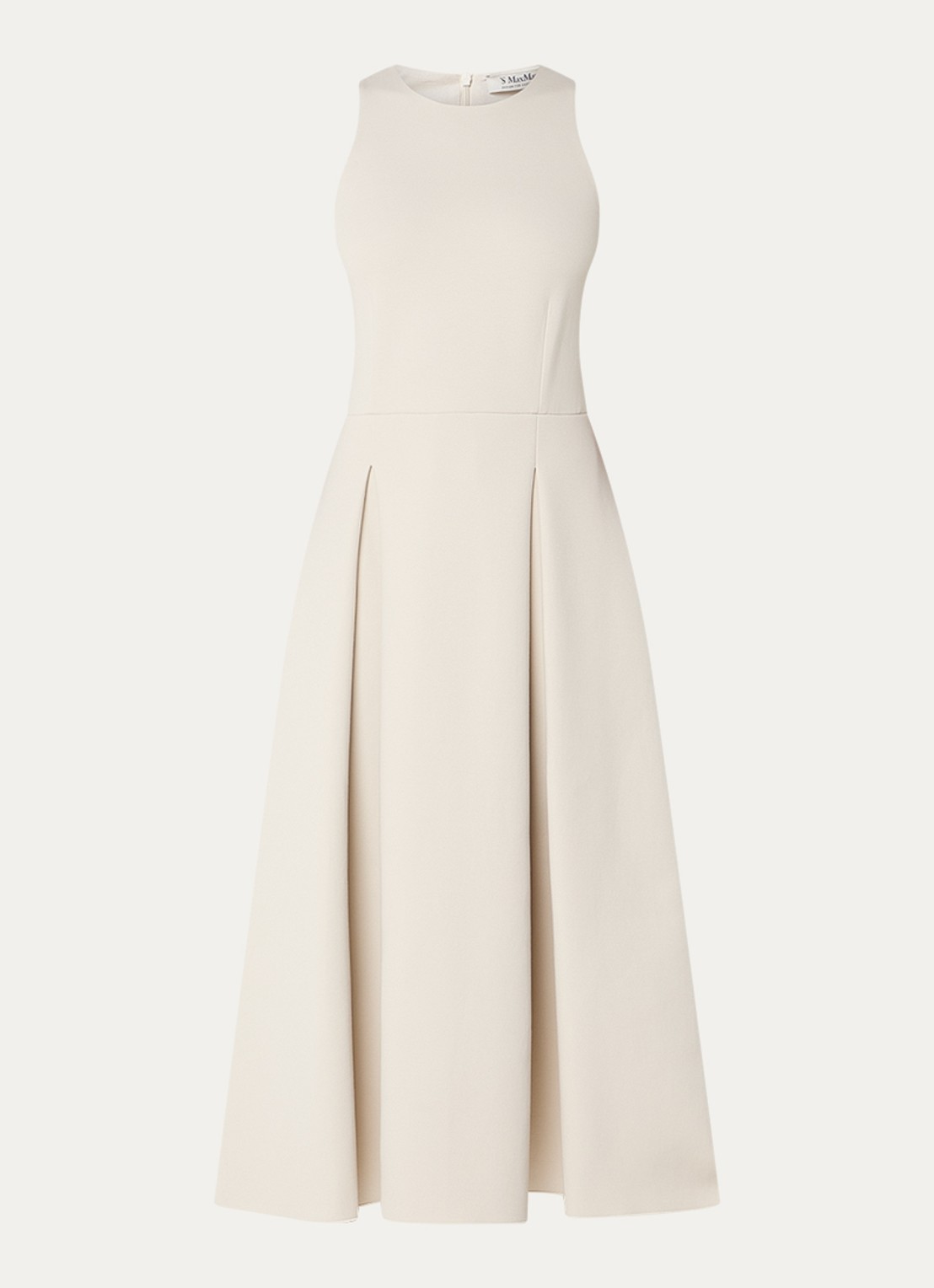 Max Mara Cannone midi jurk met steekzakken - voorkant 3 beige
