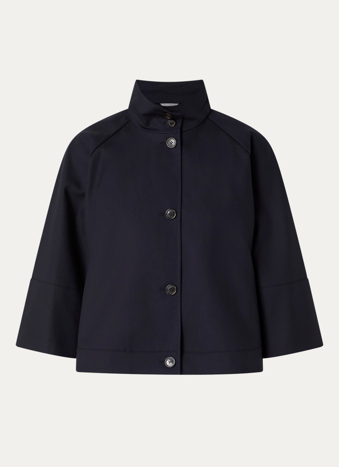 Max Mara Cape met steekzakken - voorkant donkerblauw