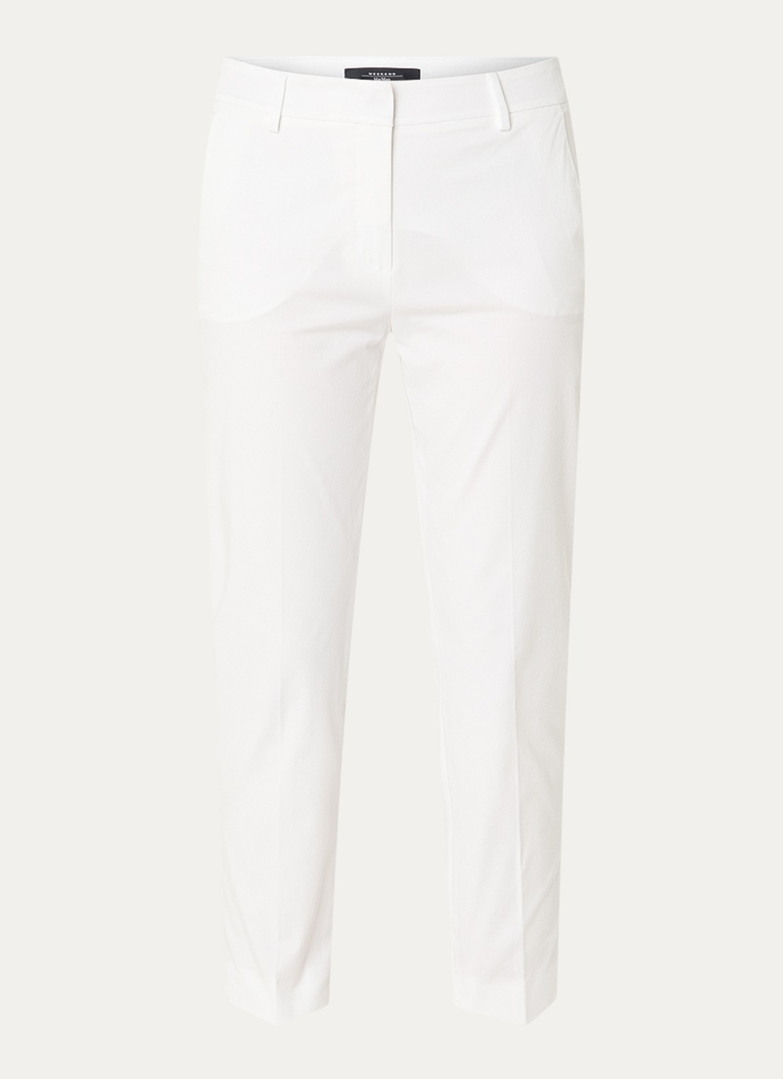 Max Mara Cecco high waist straight fit cropped pantalon met steekzakken - voorkant 3 wit