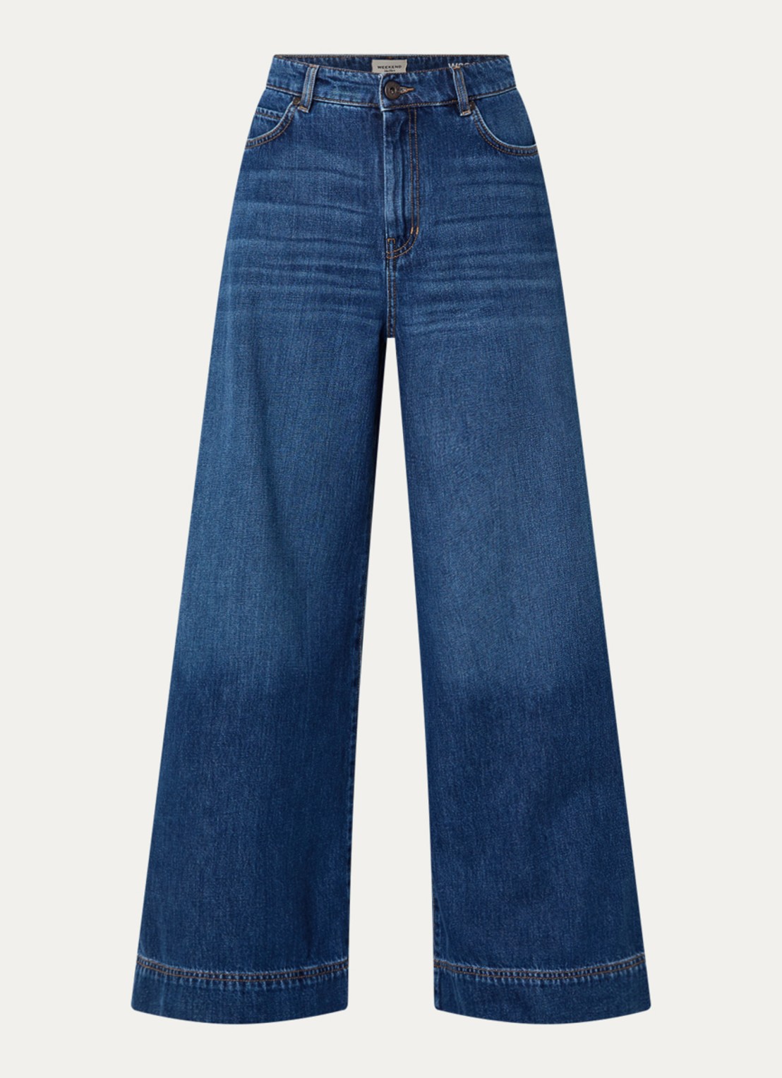 Max Mara Ciro high waist wide leg jeans met donkere wassing - voorkant 2 indigo