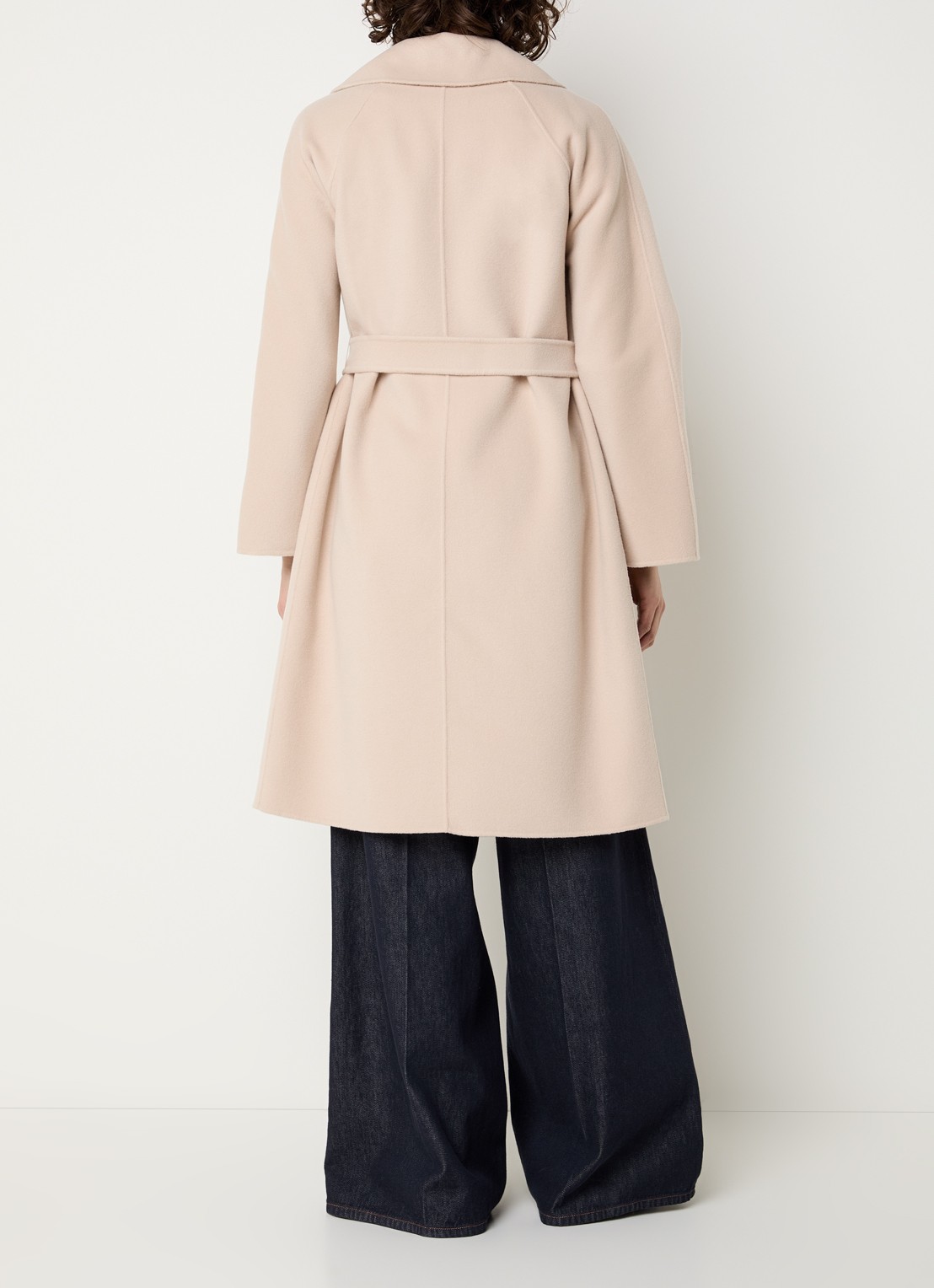 Max Mara Civada mantel in wolblend met steekzakken - achterkant 4 zand