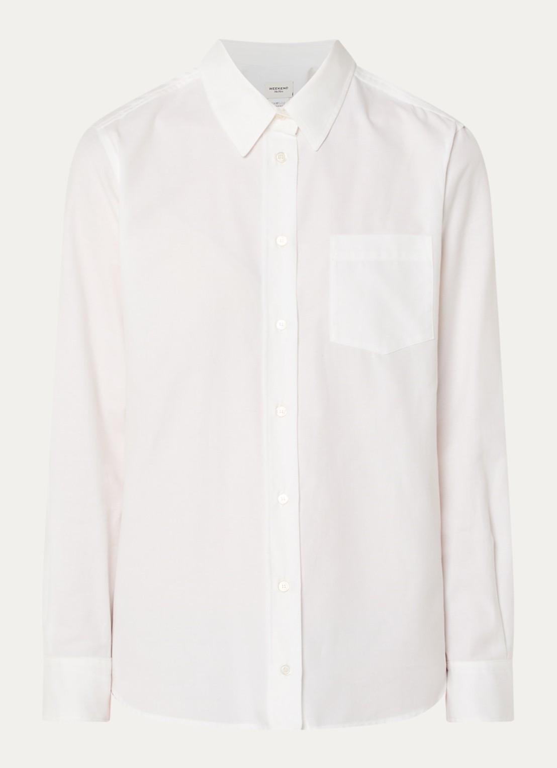 Max Mara Cobalto blouse met borstzak - voorkant 3 wit