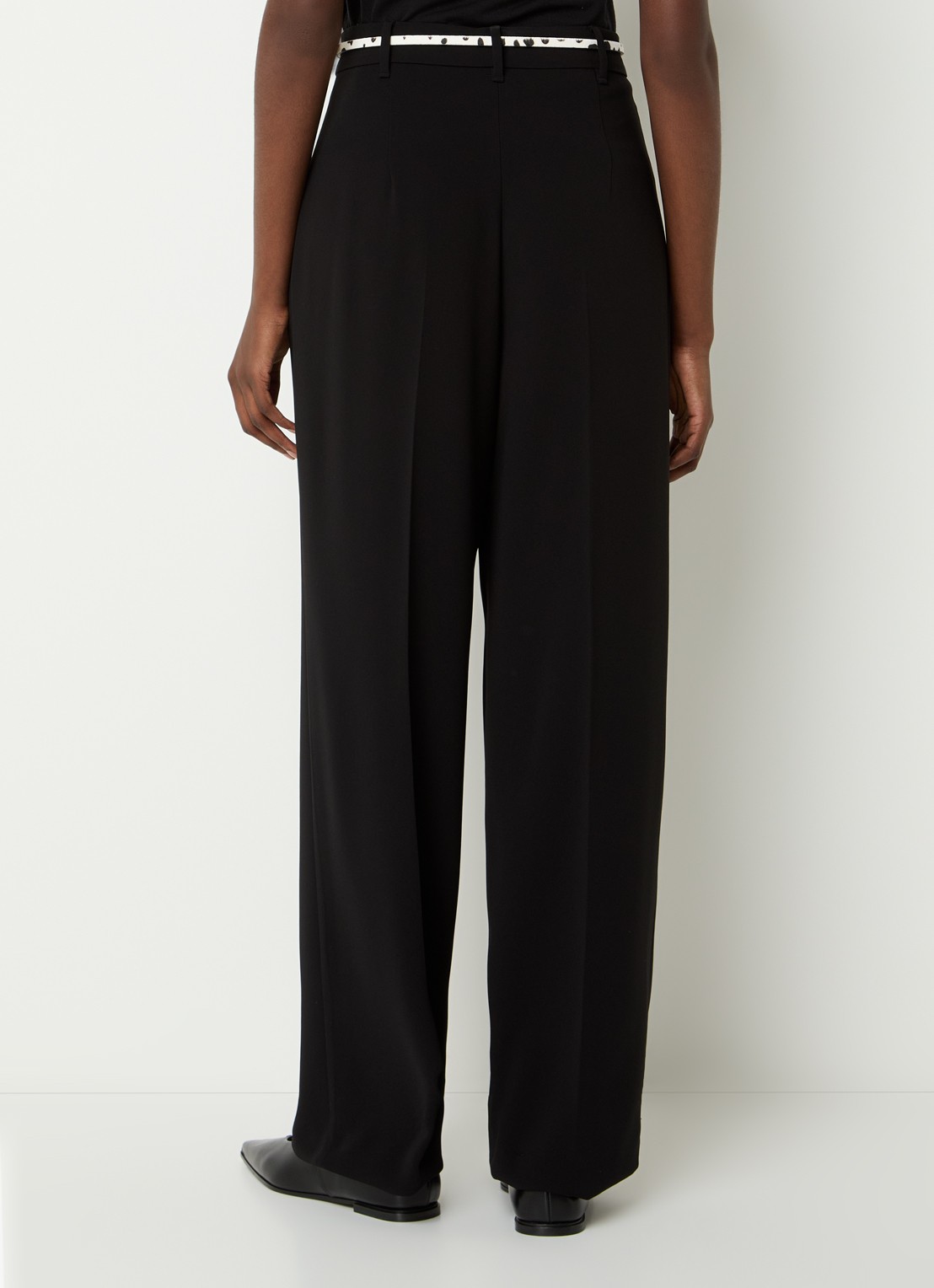 Max Mara Corvino high waist tapered fit pantalon met ceintuur - achterkant zwart