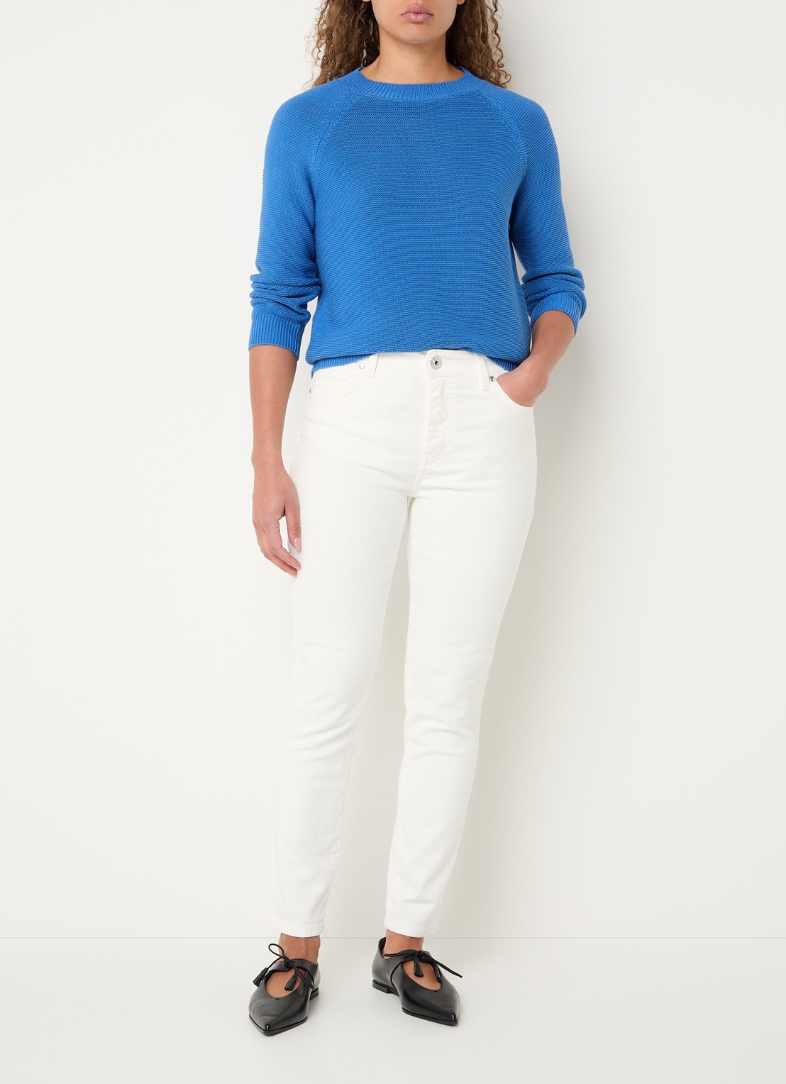 Max Mara Daere fijngebreide trui met ronde hals - voorkant 4 blauw