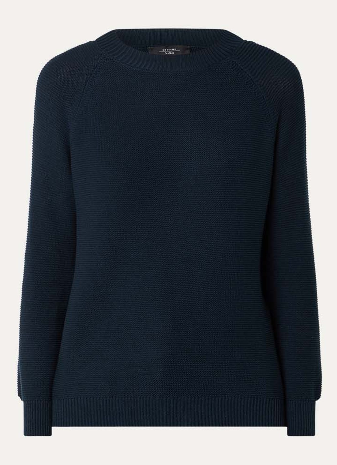 Max Mara Daere fijngebreide trui met ronde hals - voorkant 2 donkerblauw