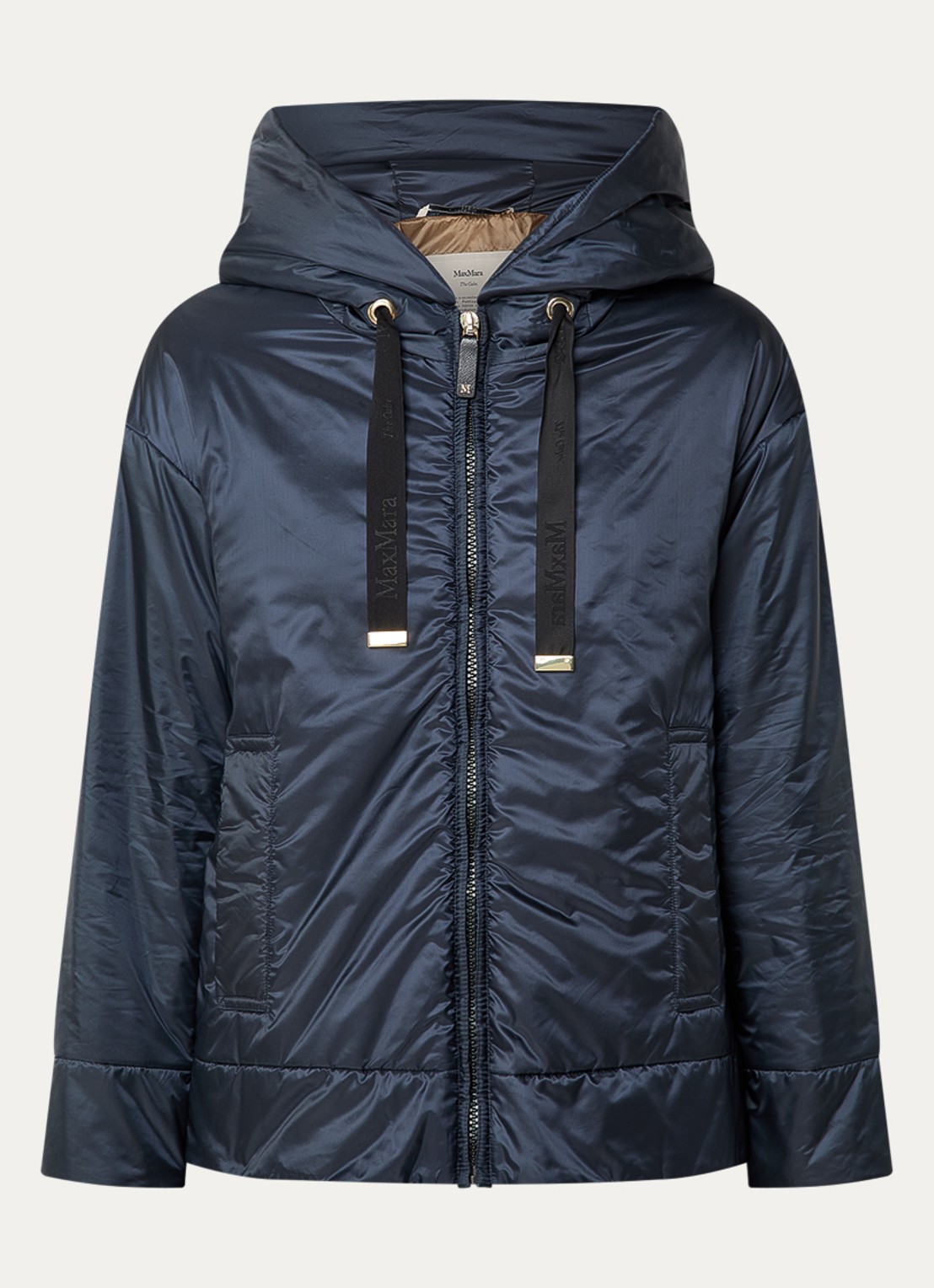 Max Mara Daria gewatteerd jack met steekzakken - voorkant 3 donkerblauw