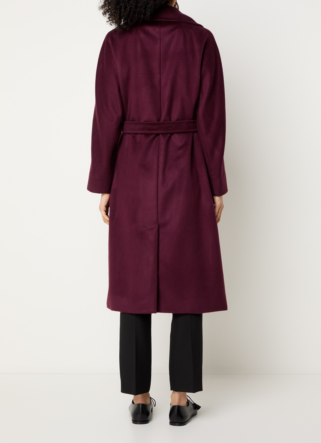 Max Mara Double-breasted blazer van wol met ceintuur - achterkant 4 bordeauxrood