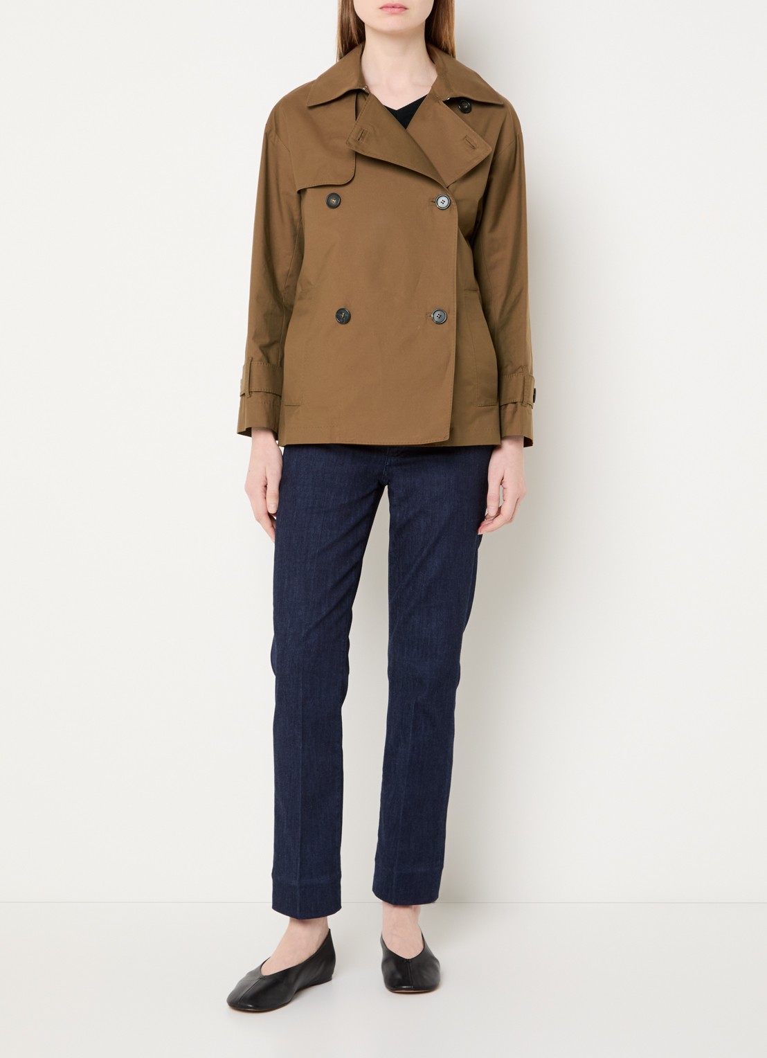 Max Mara Double-breasted trenchcoat met steekzakken - voorkant 4 bruin