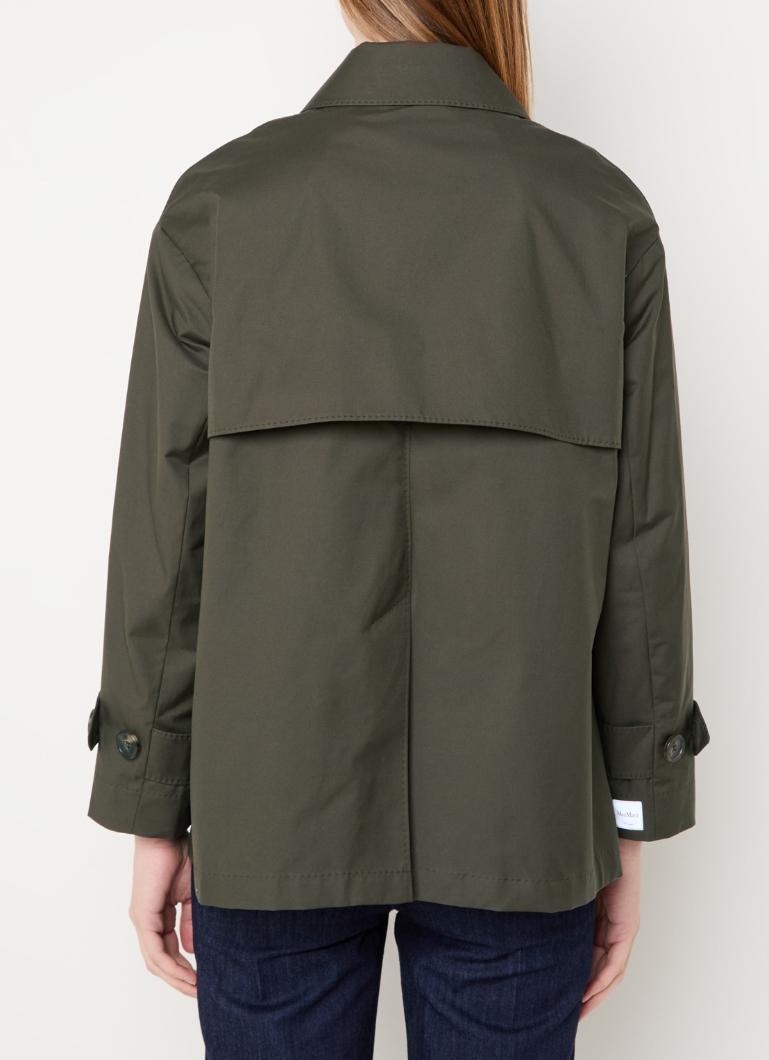 Max Mara Double-breasted trenchcoat met steekzakken - achterkant 2 bronsgroen