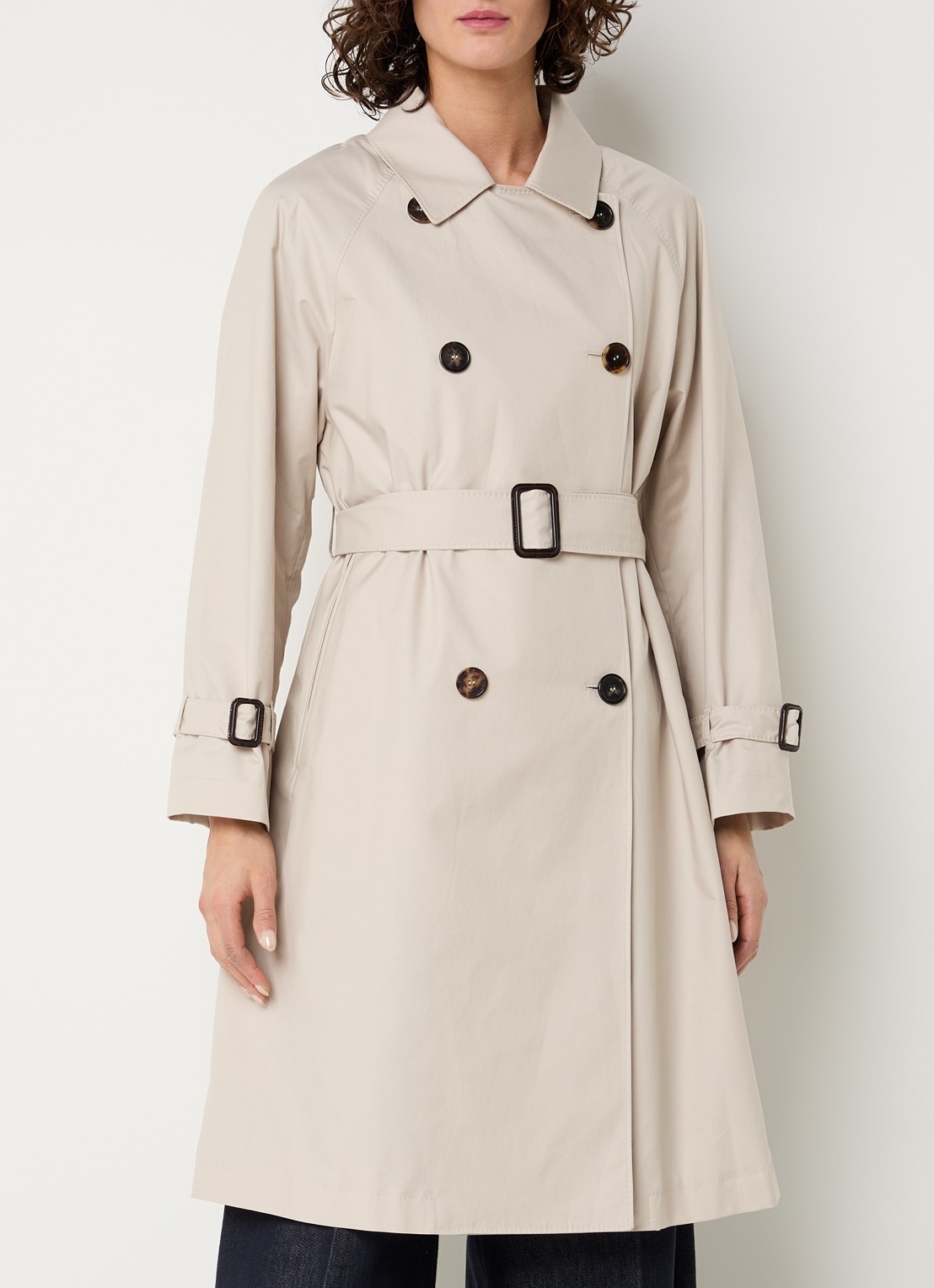 Max Mara Double-breasted trenchcoat met strikceintuur - detail 4 beige