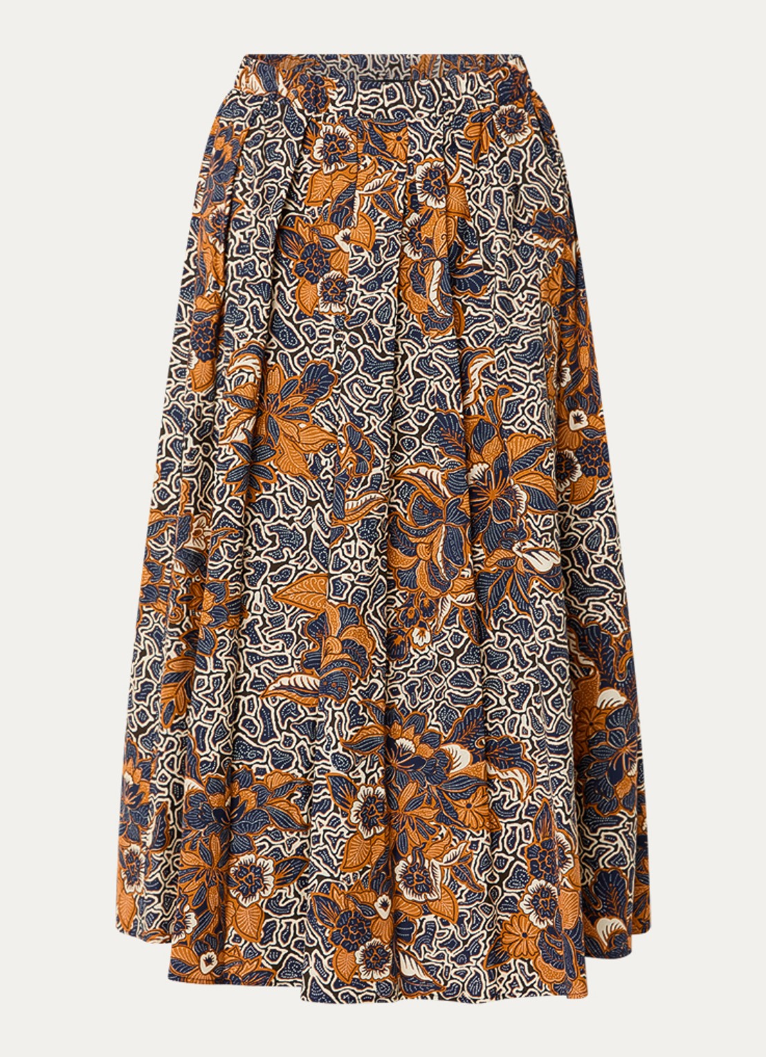Max Mara Duomo midi rok met print en steekzakken - voorkant 2 orange