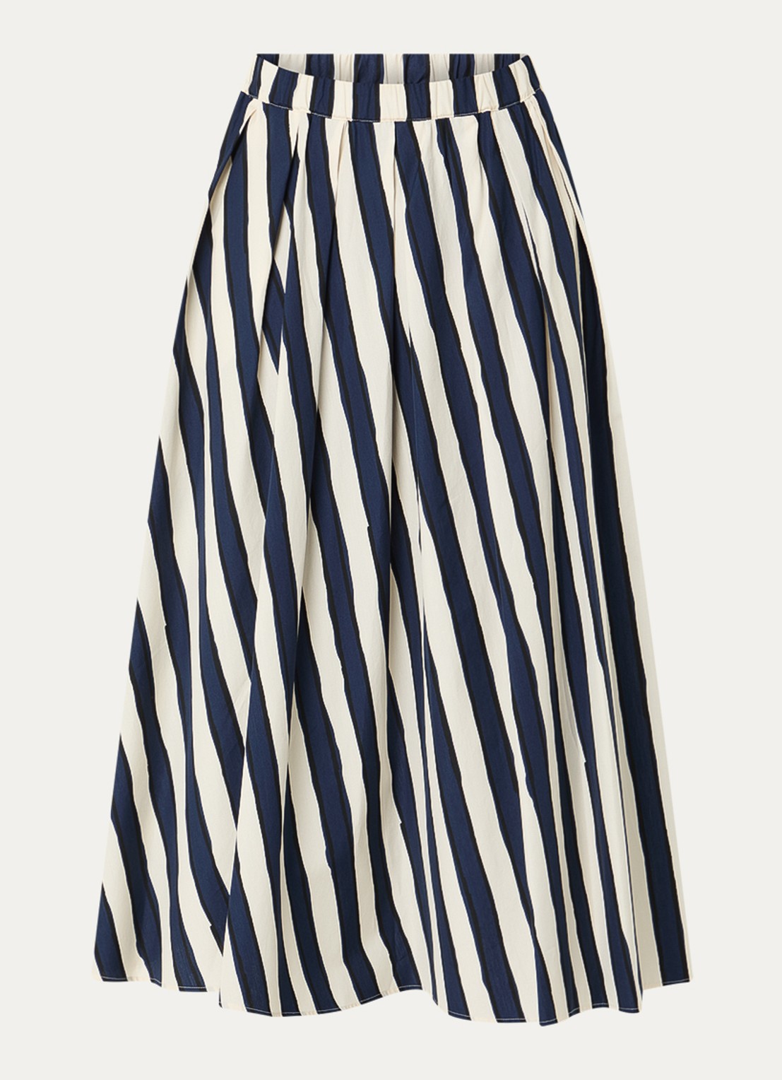 Max Mara Duomo midi rok met print en steekzakken - voorkant 2 donkerblauw