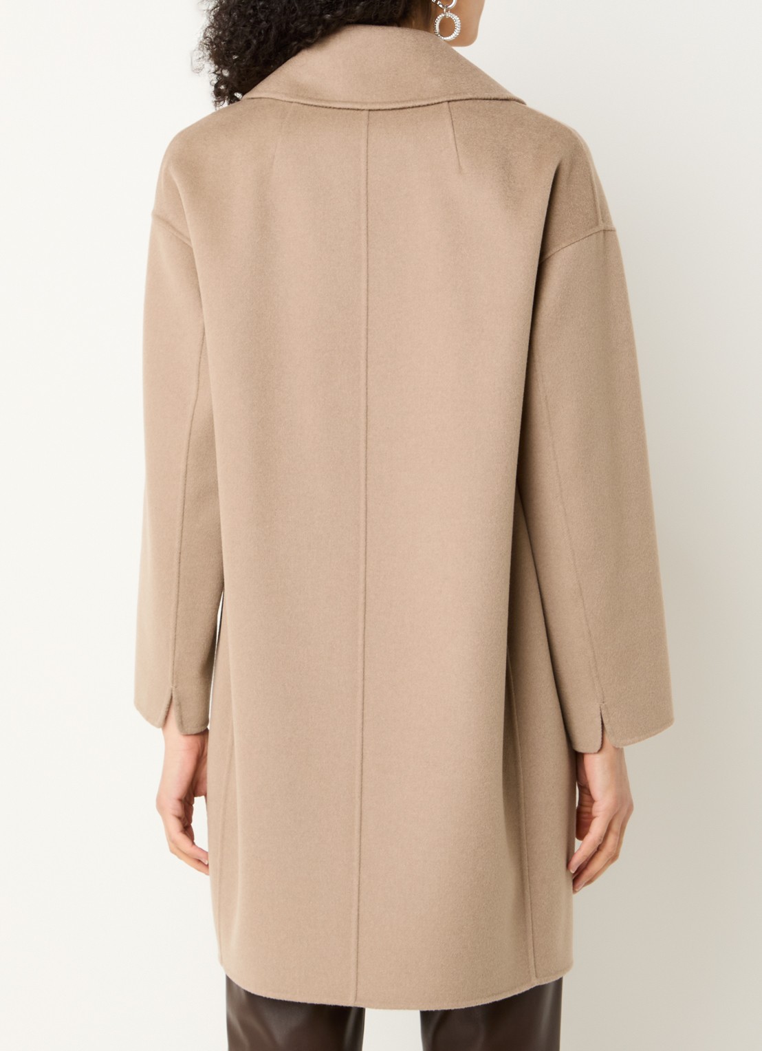 Max Mara Eden double-breasted mantel van scheerwol met steekzakken - achterkant beige