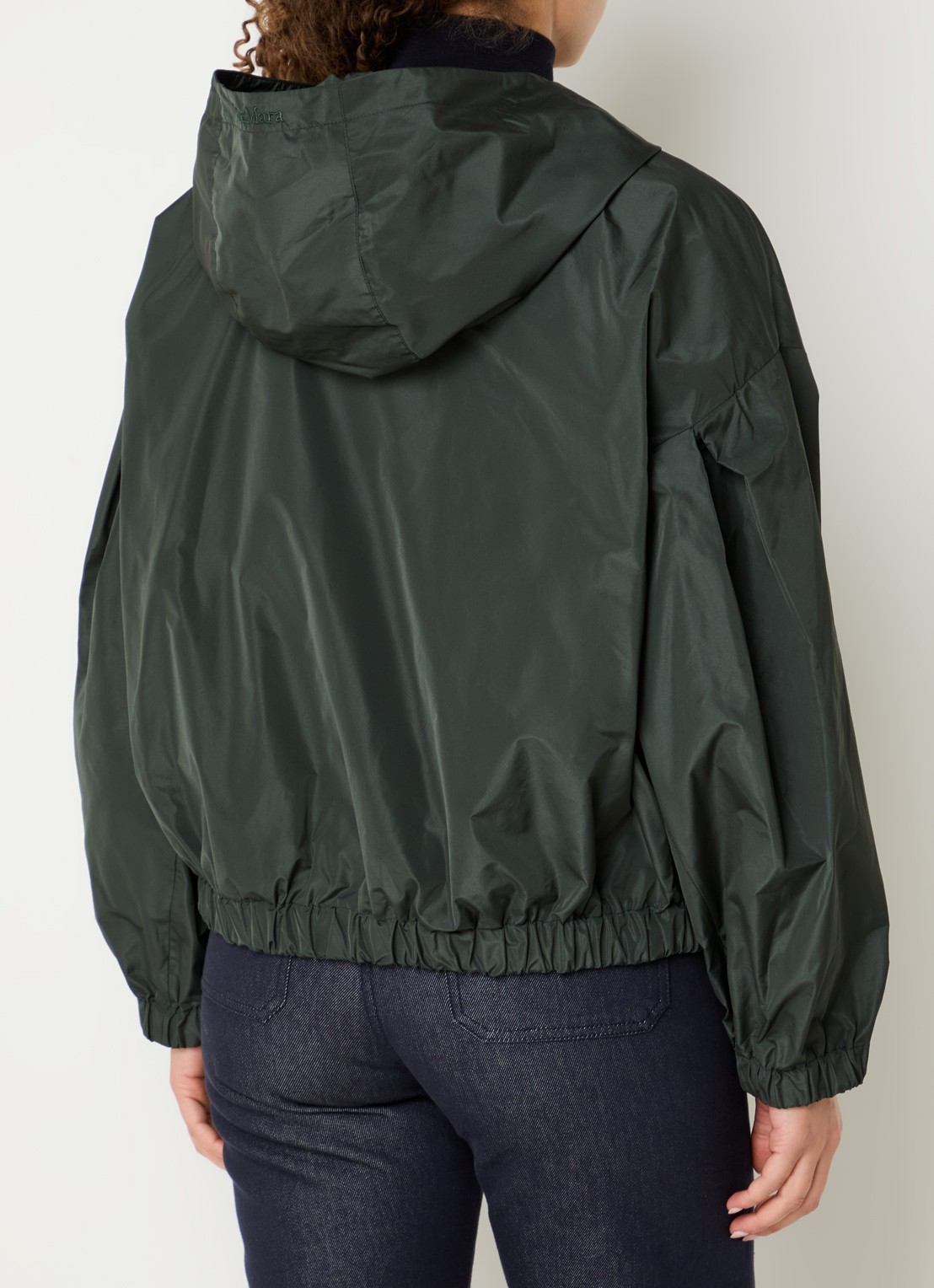 Max Mara Eliseo jack met capuchon en waterafstotende coating - achterkant 4 groen