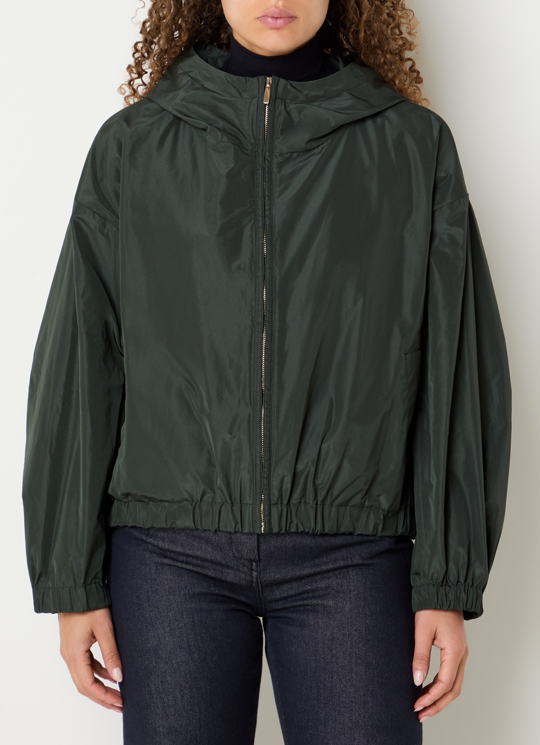 Max Mara Eliseo jack met capuchon en waterafstotende coating - detail 3 groen