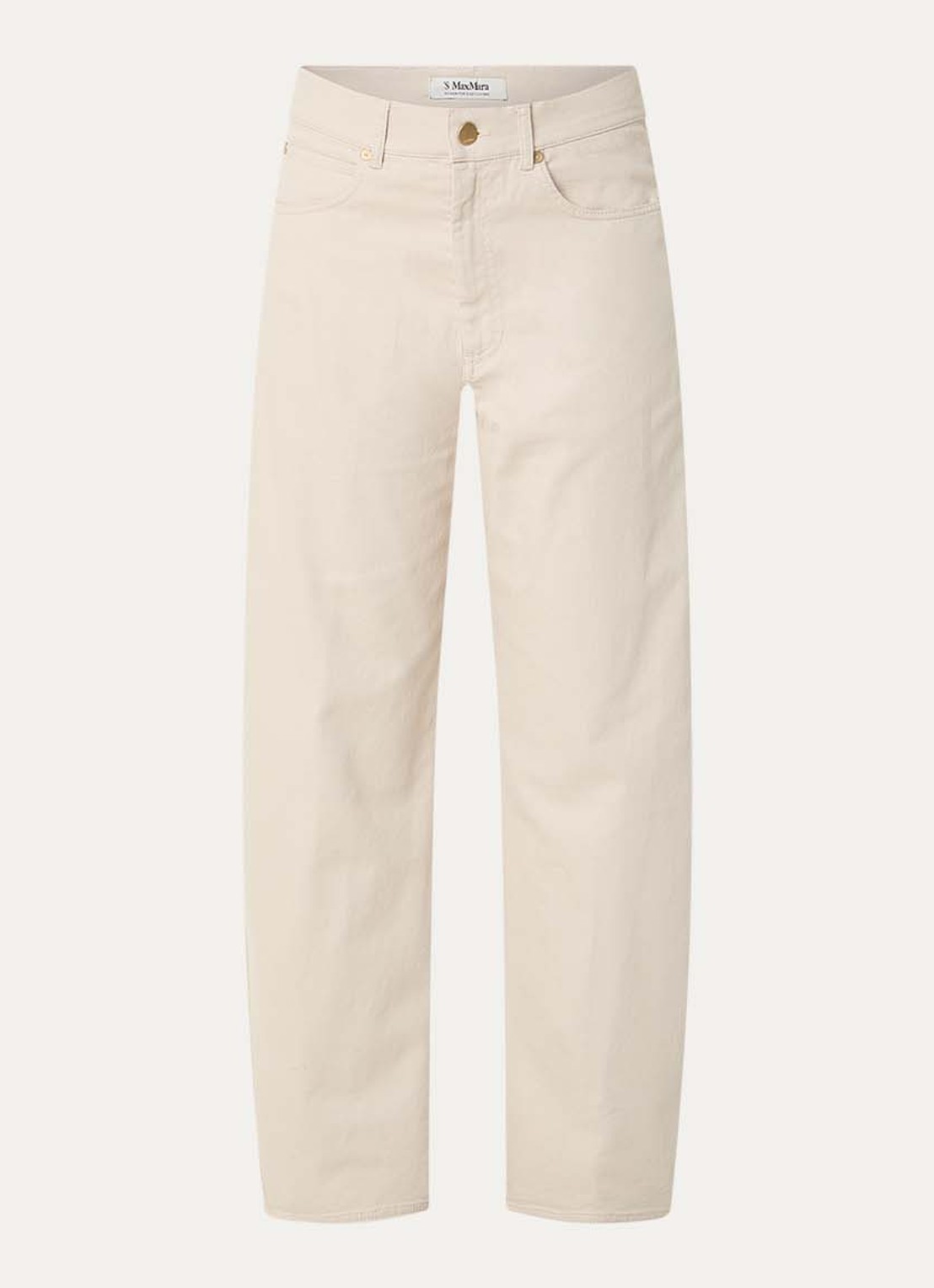 Max Mara Emily high waist tapered jeans met gekleurde wassing - voorkant beige