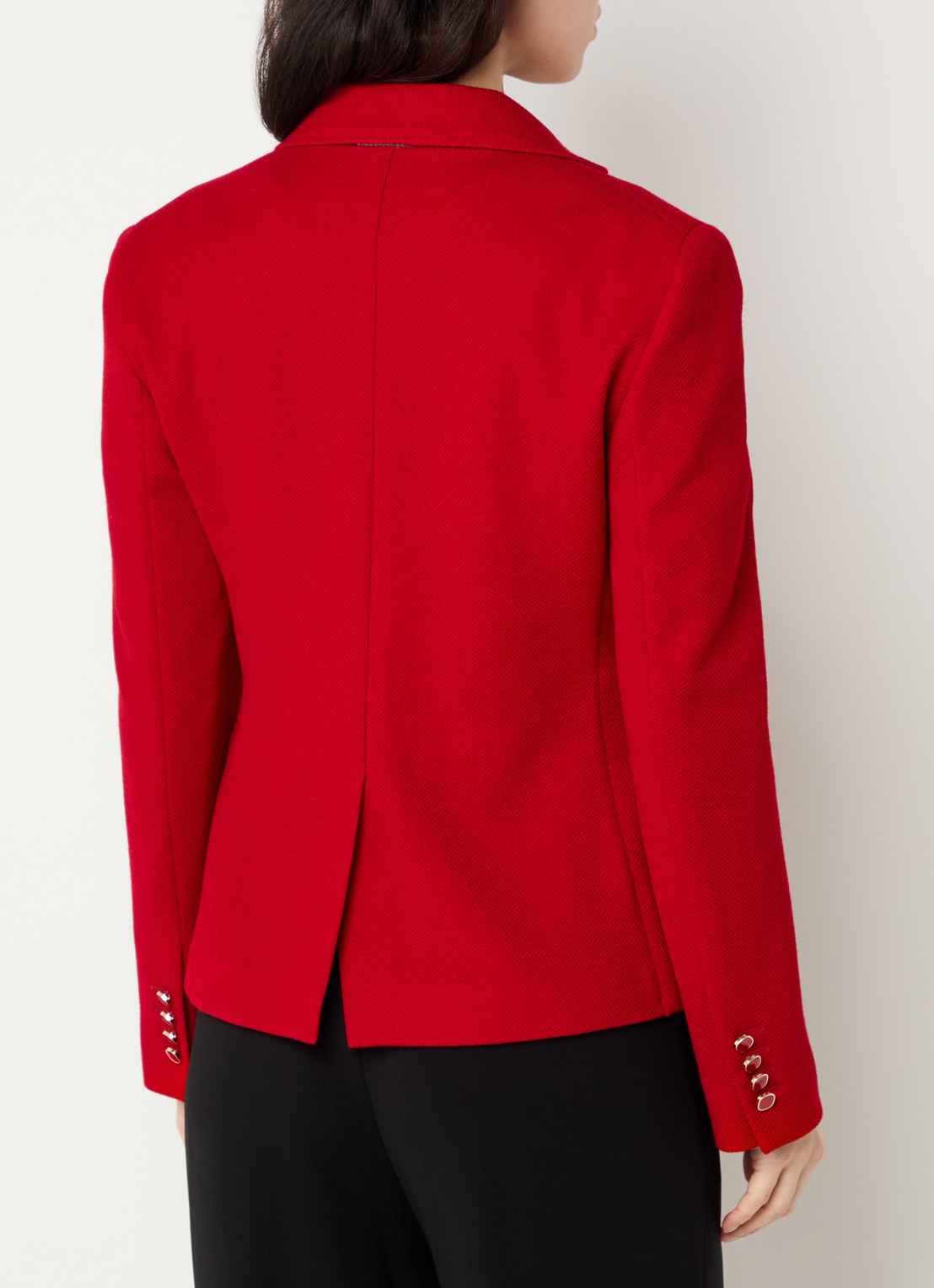 Max Mara Emiro blazer in scheerwolblend met klepzakken - achterkant rood
