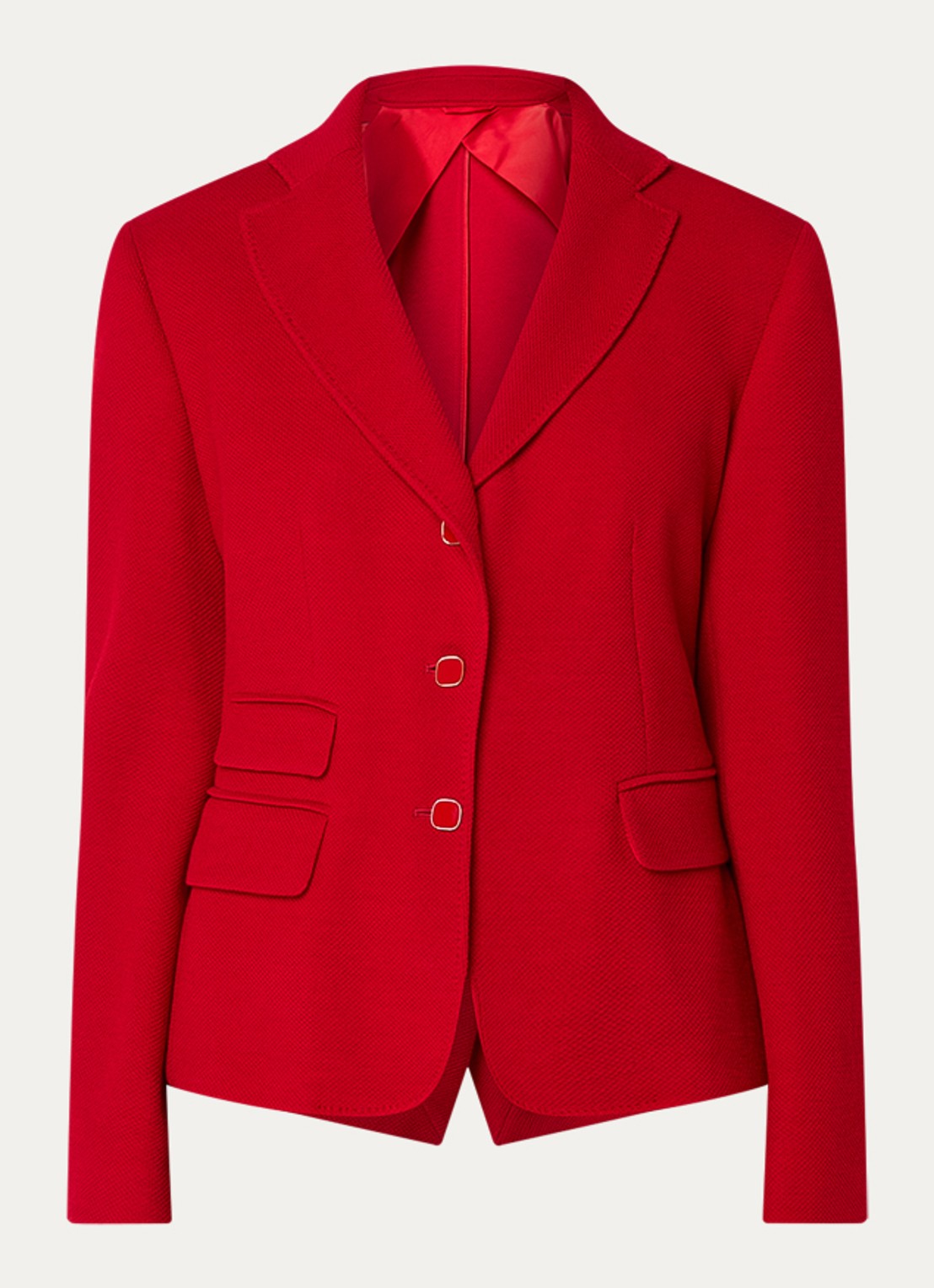 Max Mara Emiro blazer in scheerwolblend met klepzakken - voorkant 2 rood