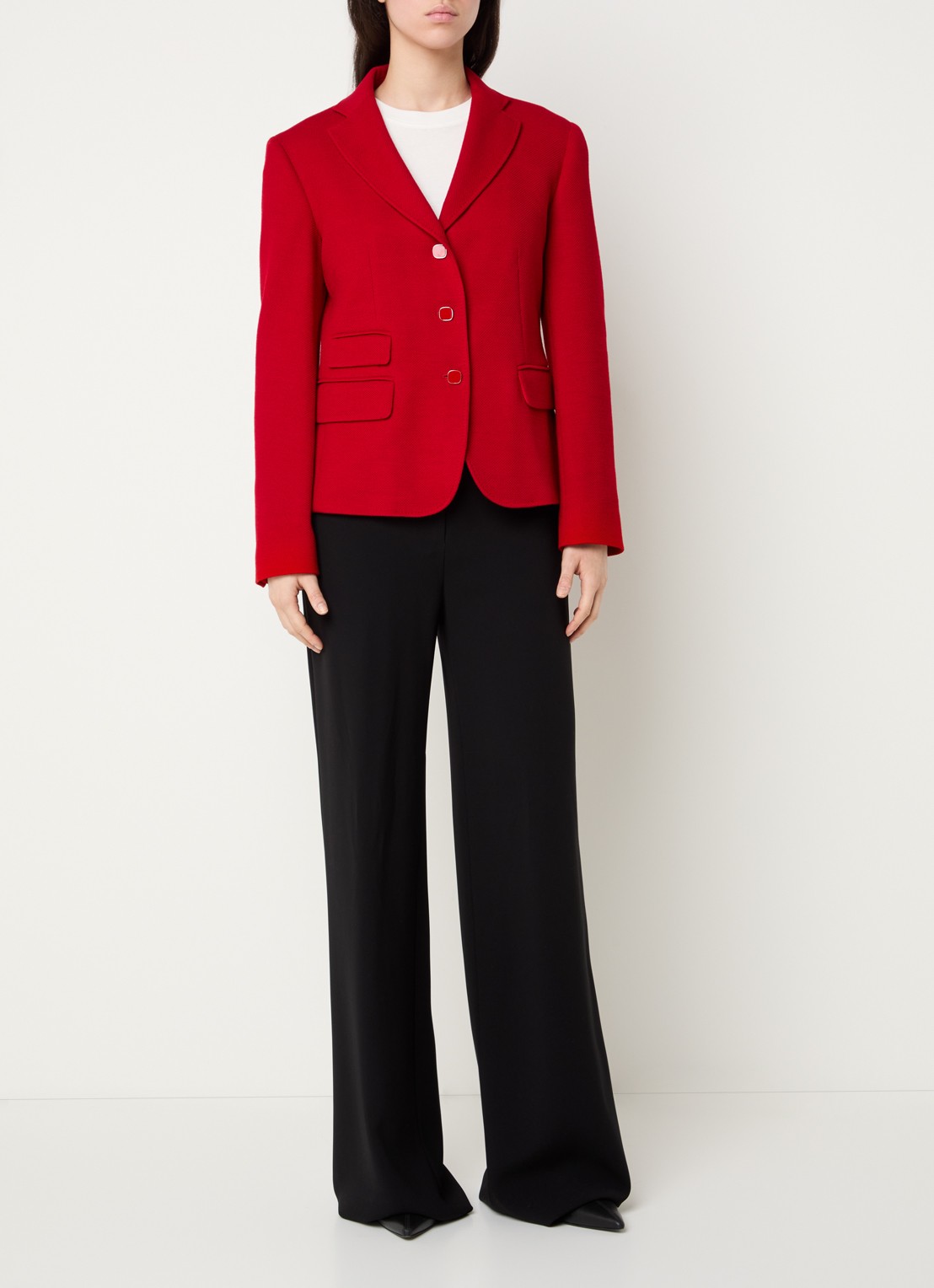 Max Mara Emiro blazer in scheerwolblend met klepzakken - voorkant 3 rood