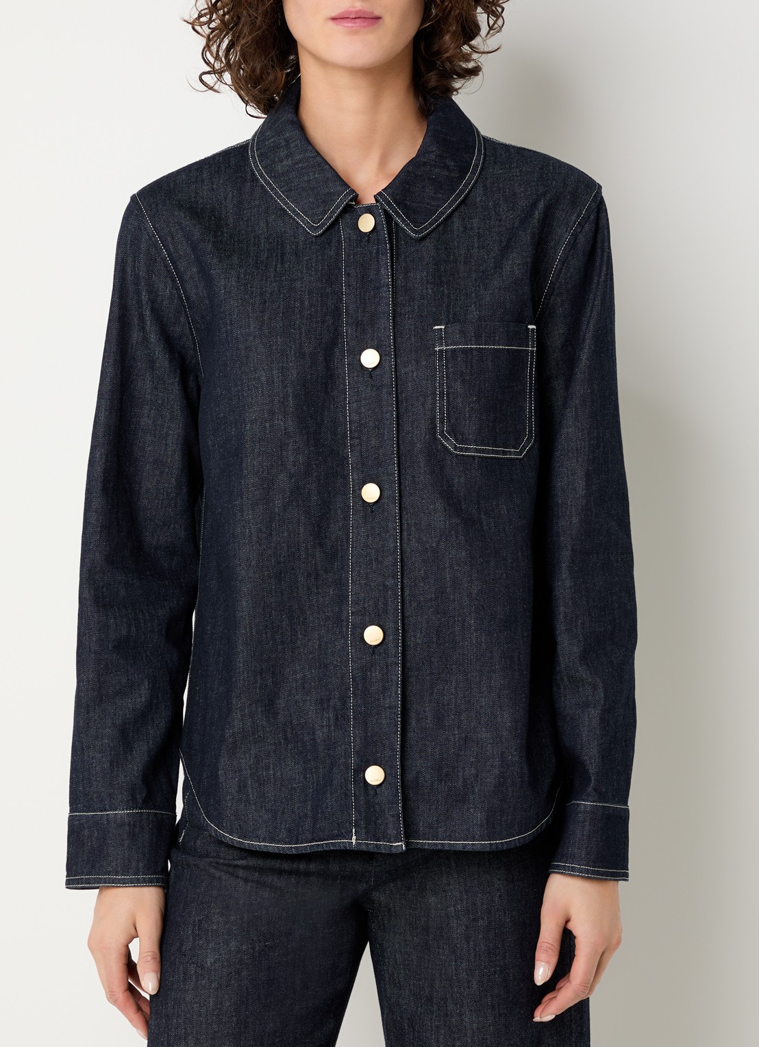 Max Mara Enfasi blouse van denim - detail 2 indigo