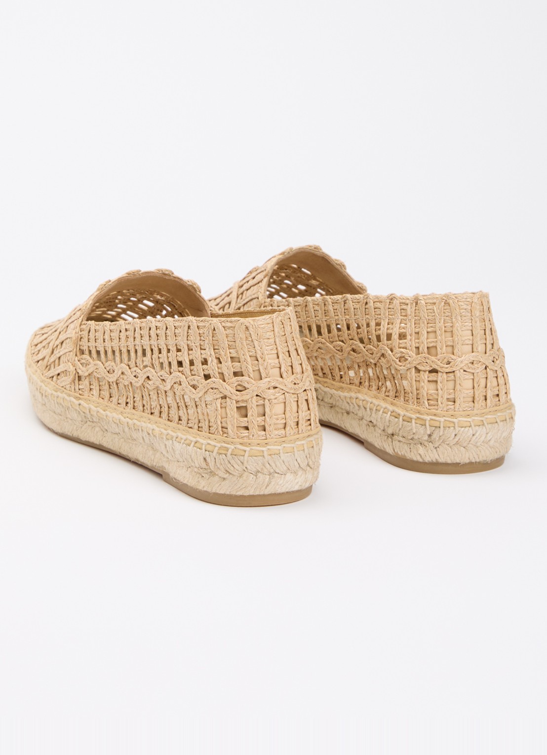 Max Mara Espadrille met opengewerkt dessin - achterkant 9 camel