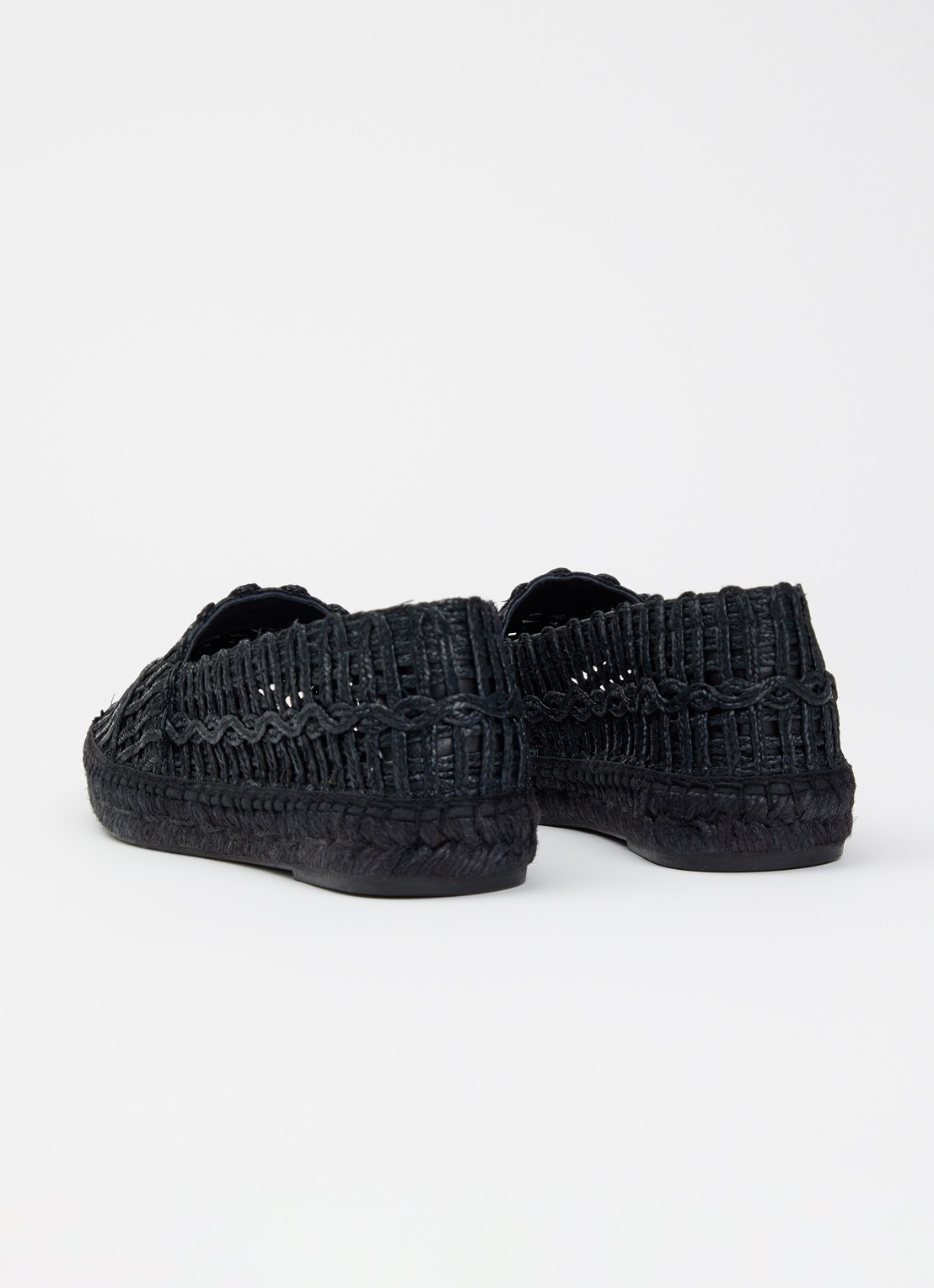 Max Mara Espadrille met opengewerkt dessin - achterkant zwart
