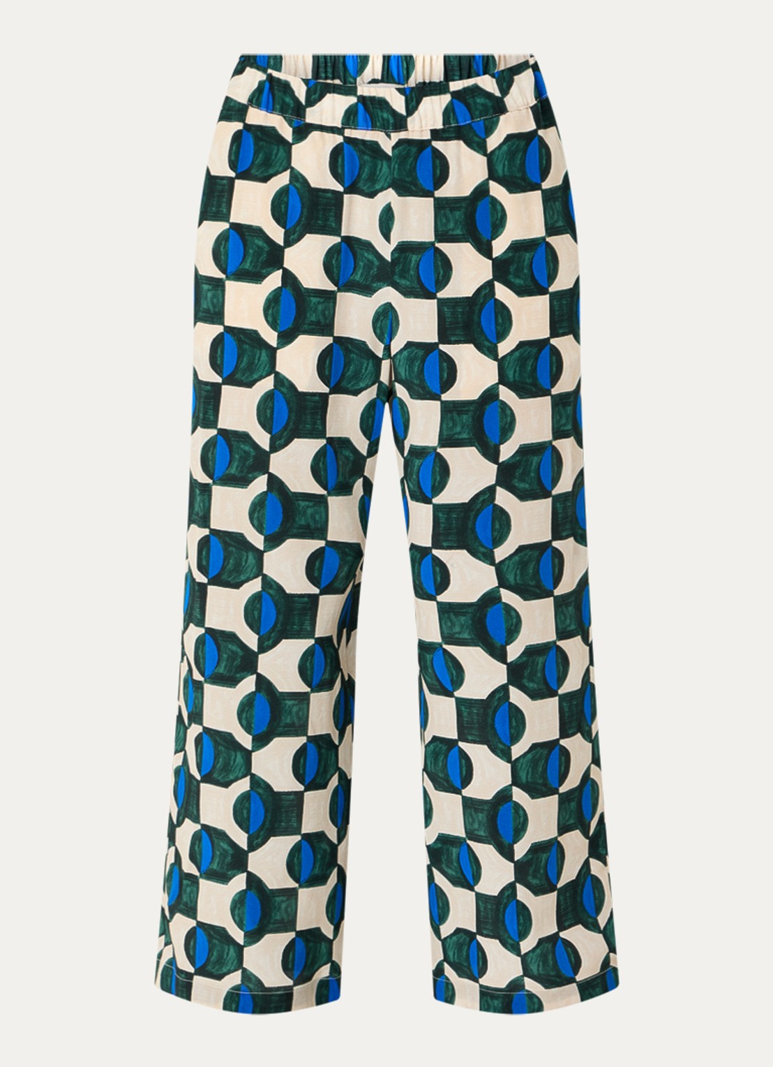 Max Mara Eusebio high waist wide fit broek van zijde met print - voorkant 3 groen