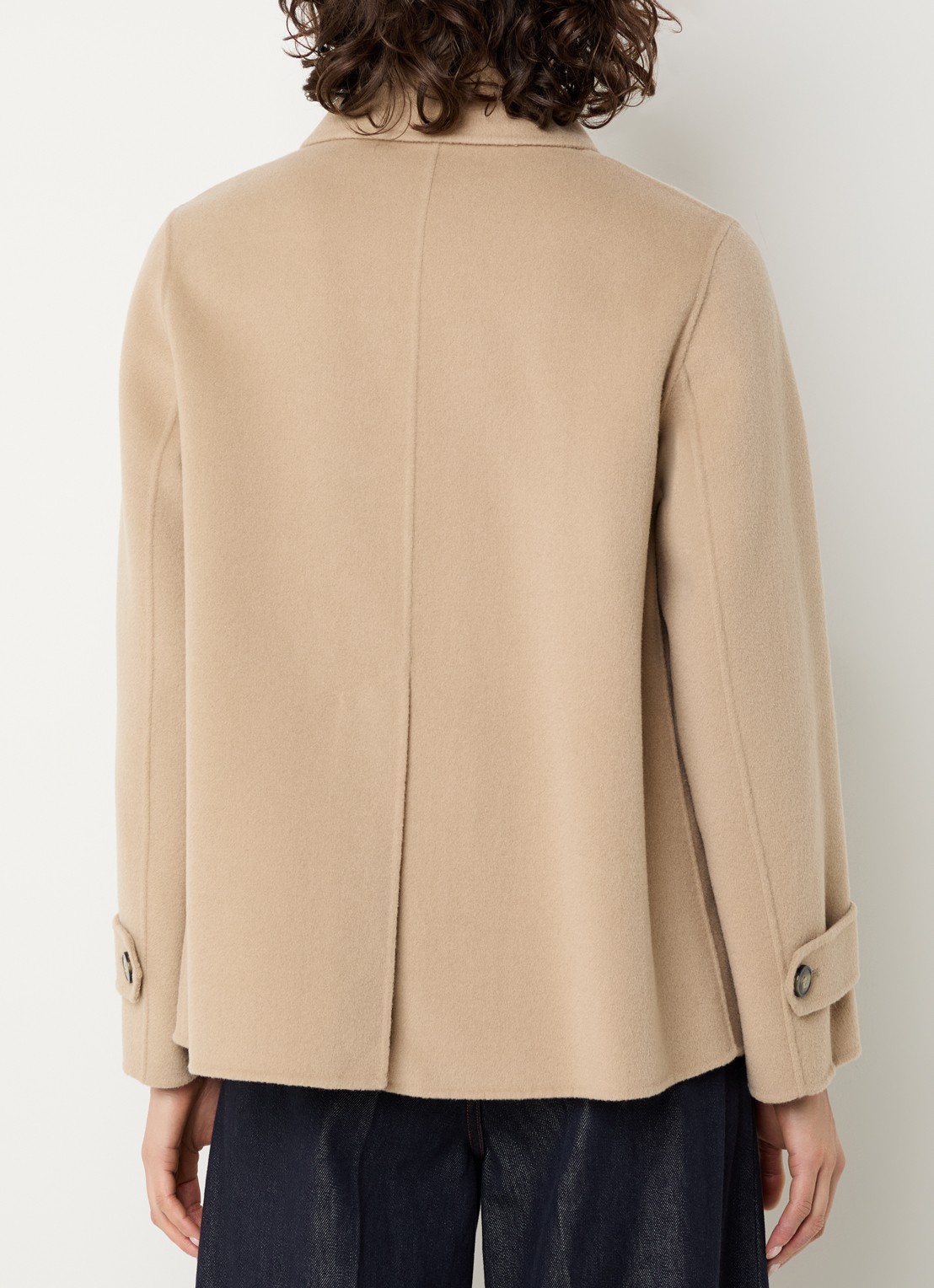 Max Mara Fantino double-breasted mantel van scheerwol met steekzakken - achterkant 4 camel