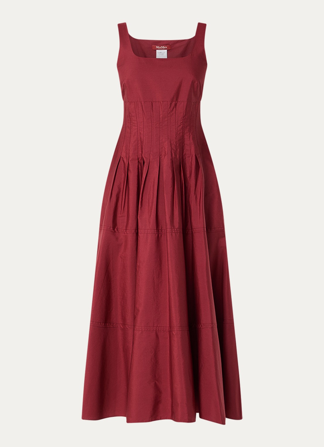 Max Mara Feltre midi jurk met steekzakken - voorkant 3 rood