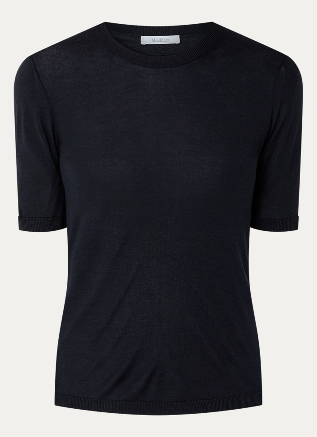 Max Mara Fijngebreide Top in kasjmierblend - voorkant 3 donkerblauw