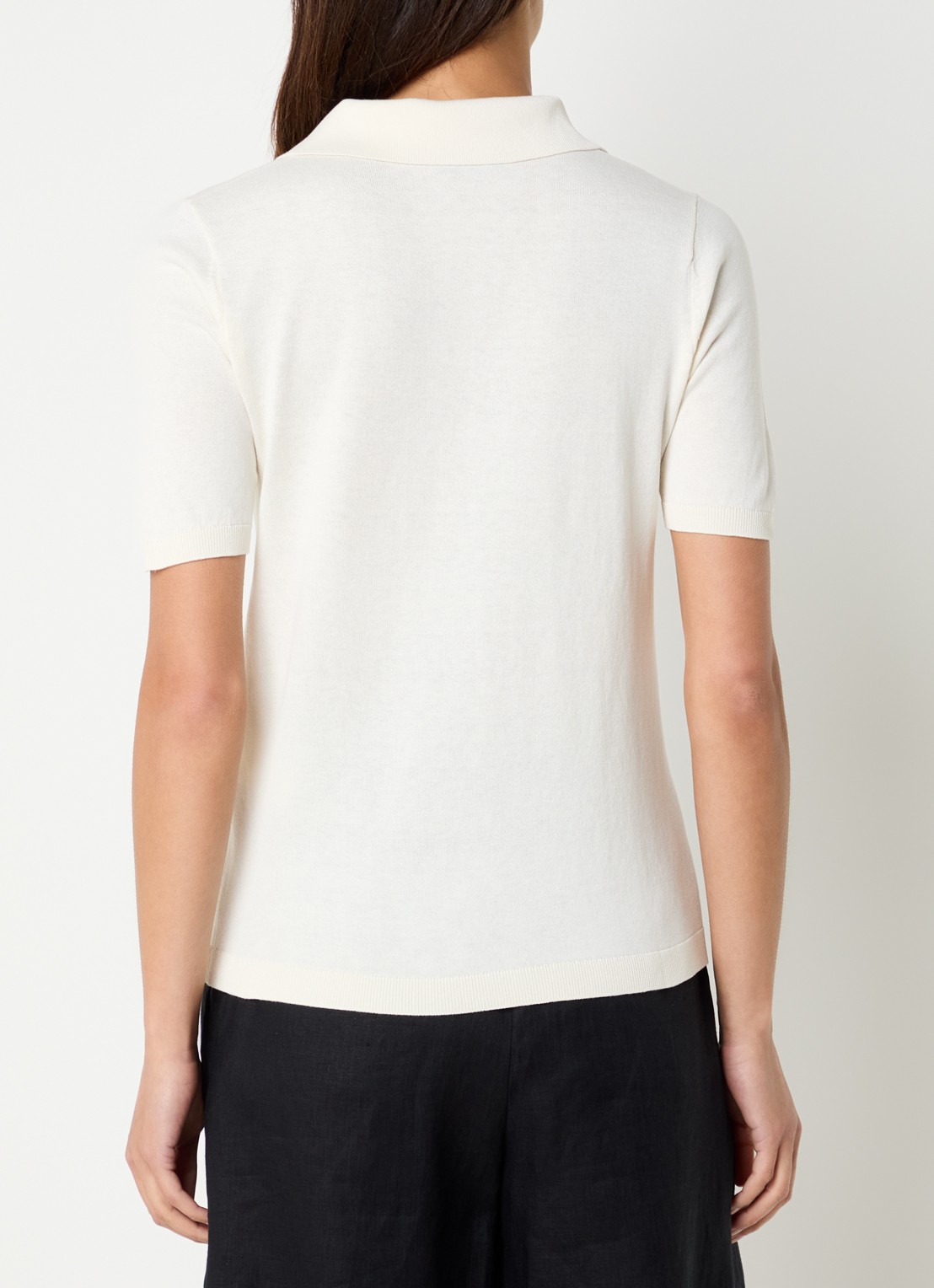 Max Mara Fijngebreide top in zijdeblend - achterkant gebroken wit